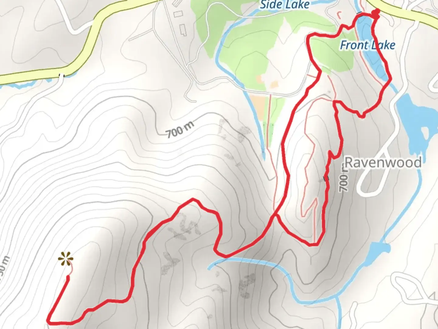 An image depicting the trail Front Lake, Little Glassy Mountain and Glassy Mountain Loop and its surrounding area.