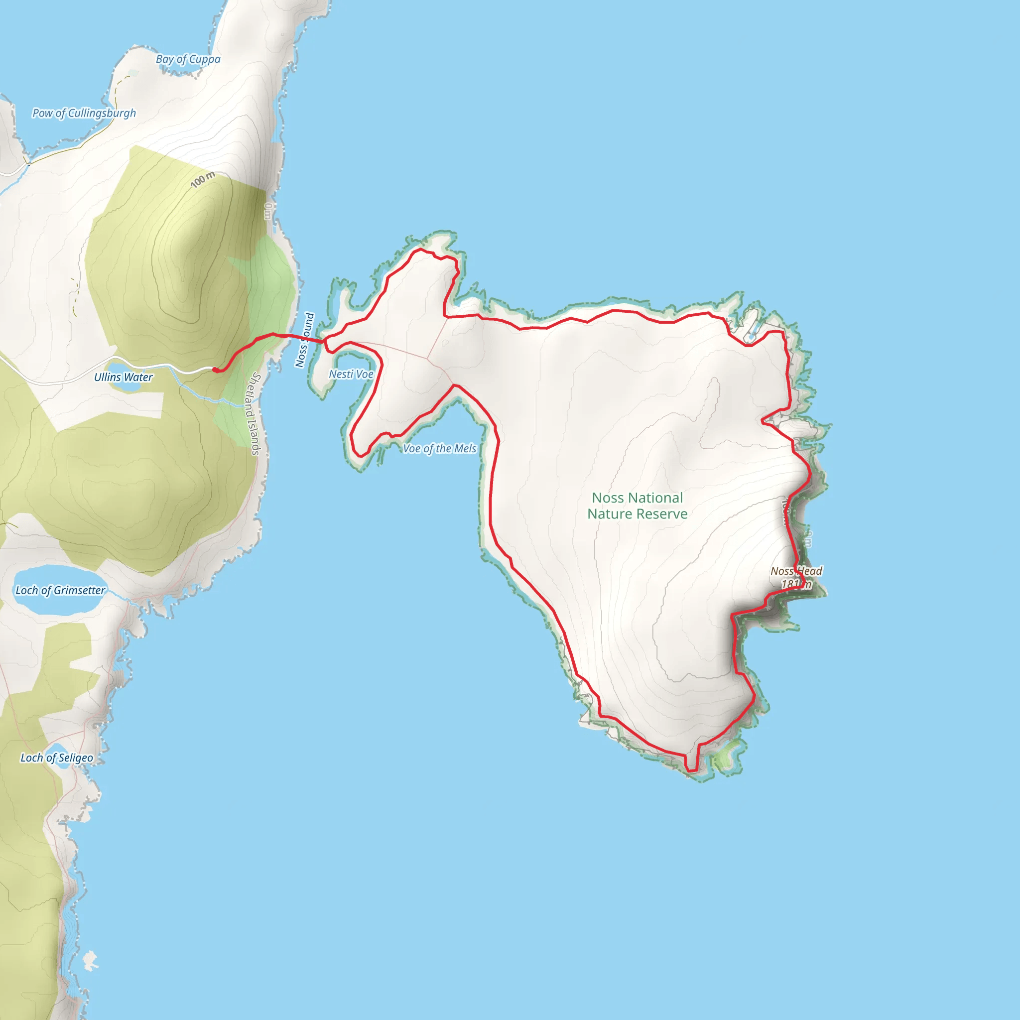 Noss Head via Isle of Noss Loop mobile static map