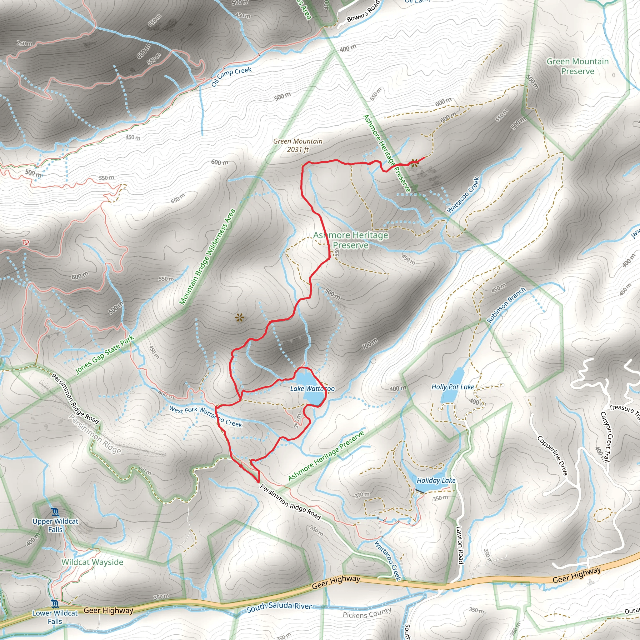 Lake Wattacoo and Green Mountain mobile static map