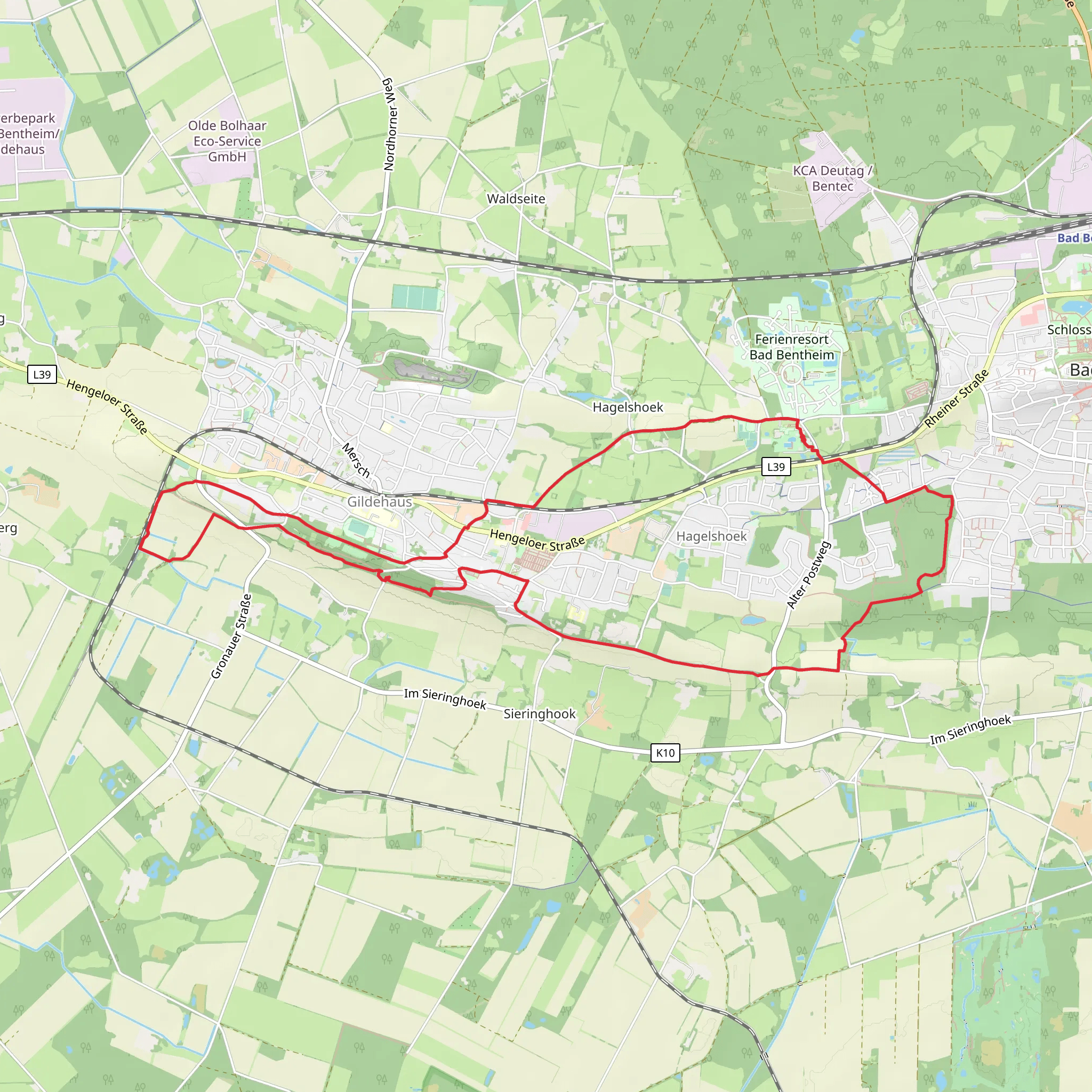 Düstere Stiege and WNW Twente Gildehaus Loop mobile static map