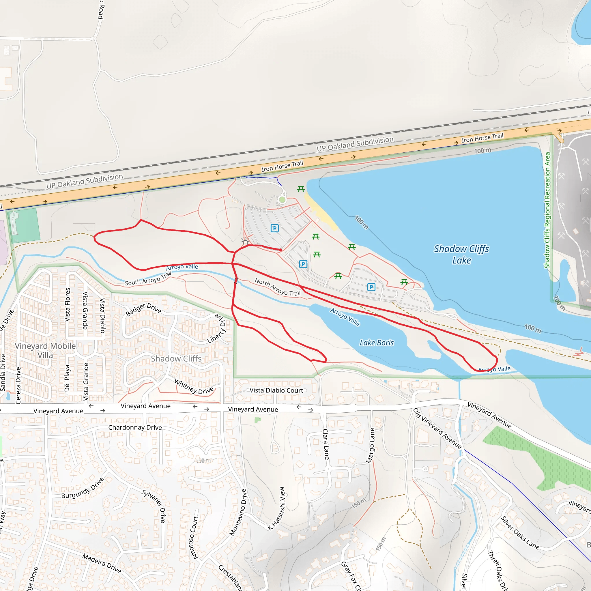 Lake Boris and Arroyo Valle Loop mobile static map