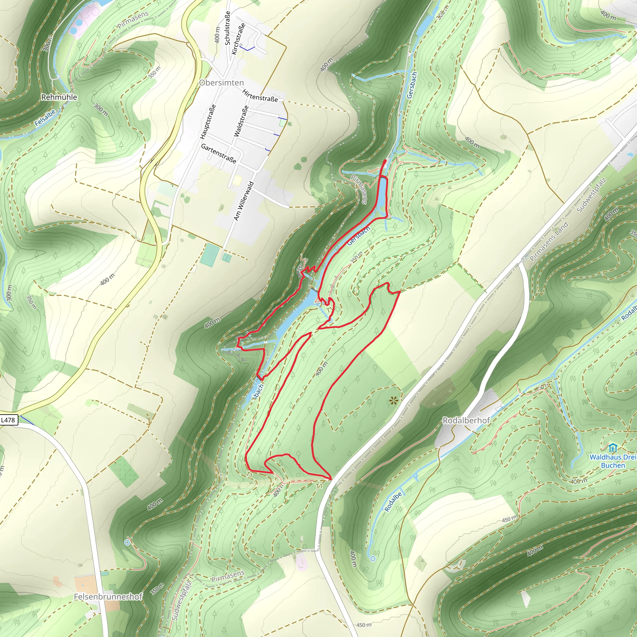 Gersbach via Teufelspfad mobile static map