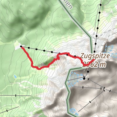 Zugspitze Hike from Tiroler Zugspitzbahn mobile static map