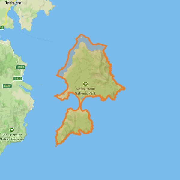 Maria Island National Park mobile static map