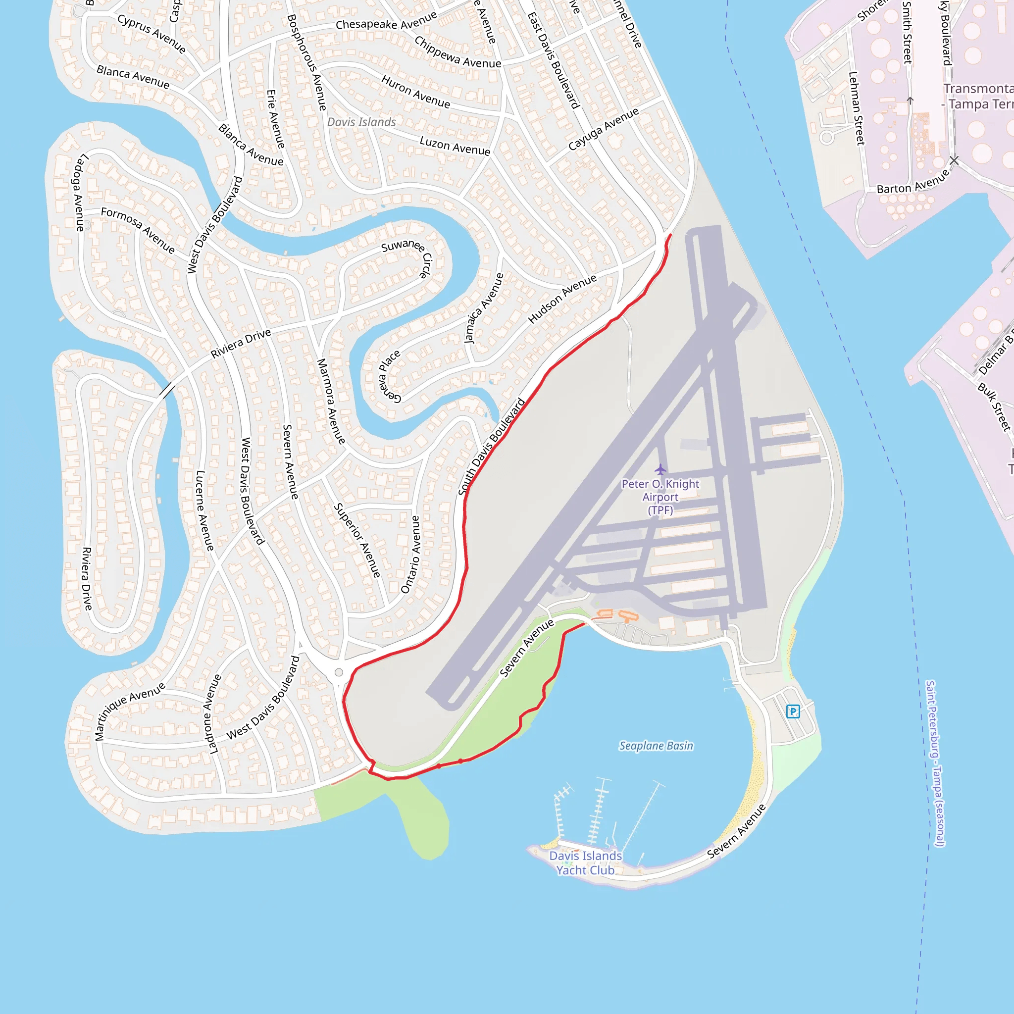 Seaplane Basin Walk mobile static map