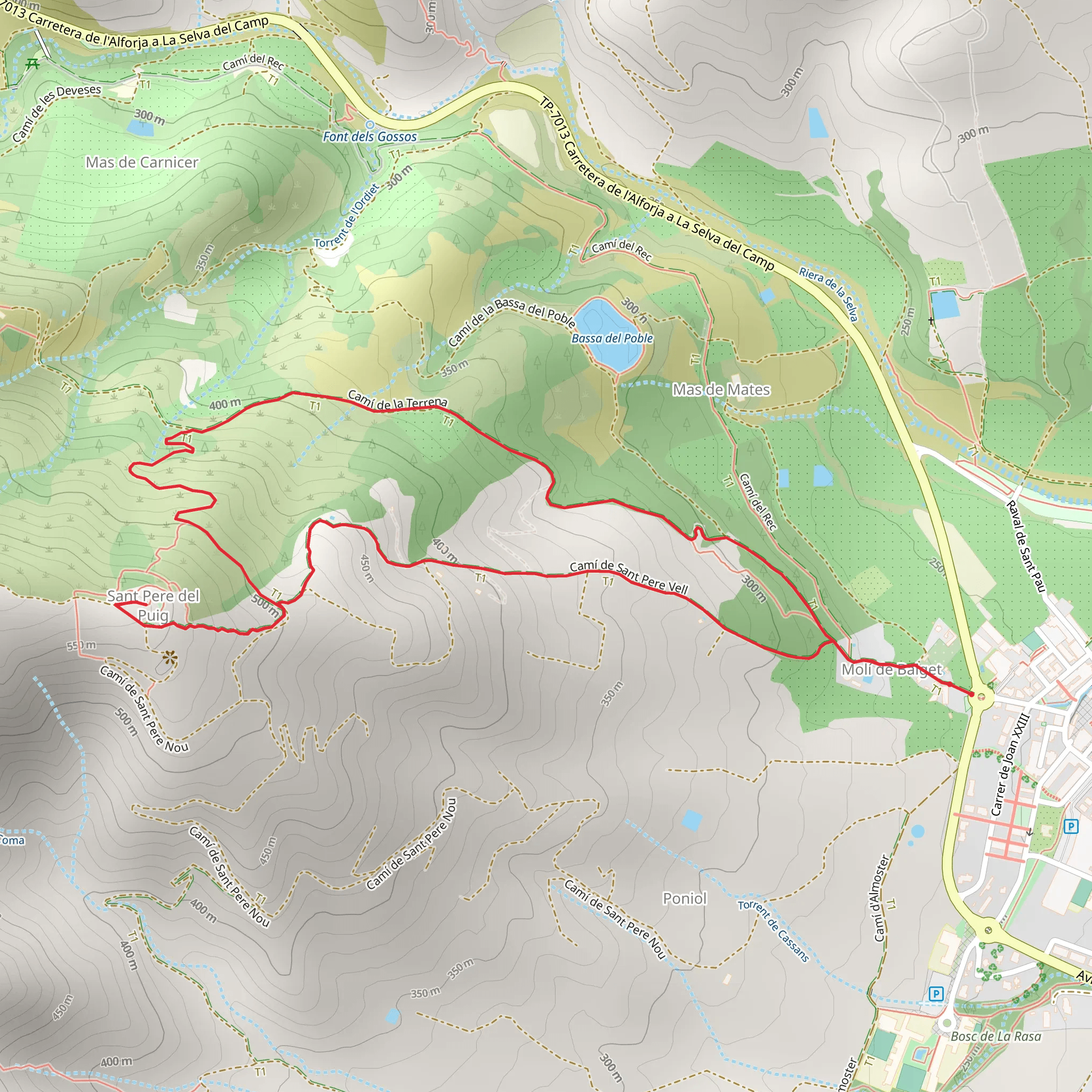 To the hermitage of San Pere SL C 155 mobile static map