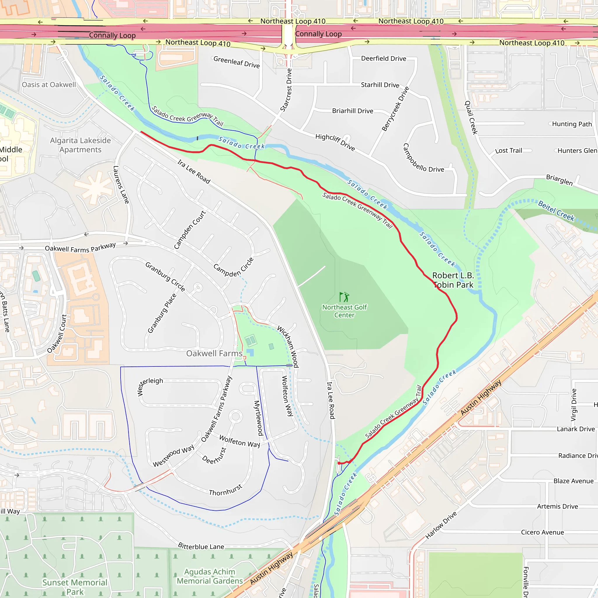 Robert L B Tobin Park mobile static map