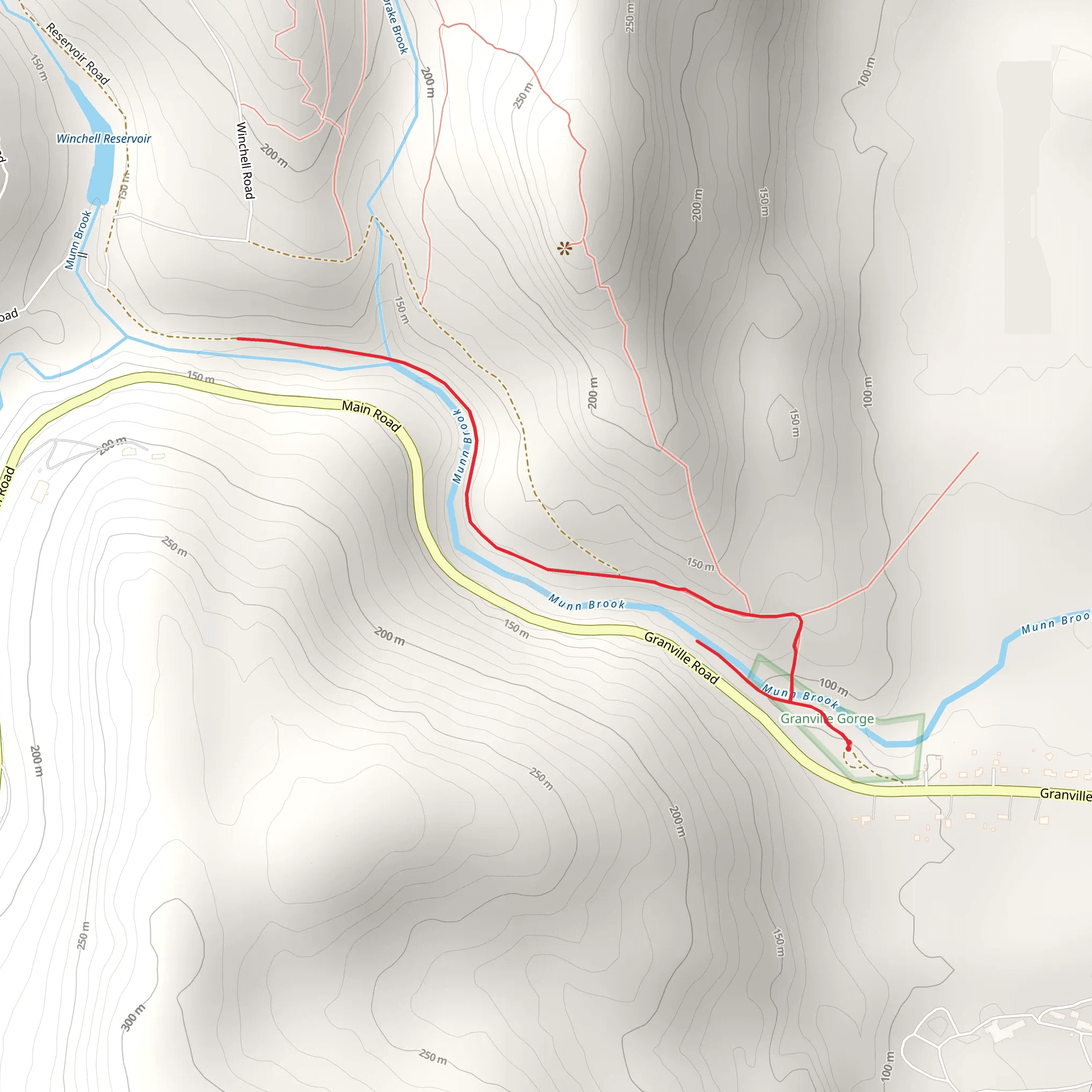 Munn Brook from Granville Road mobile static map