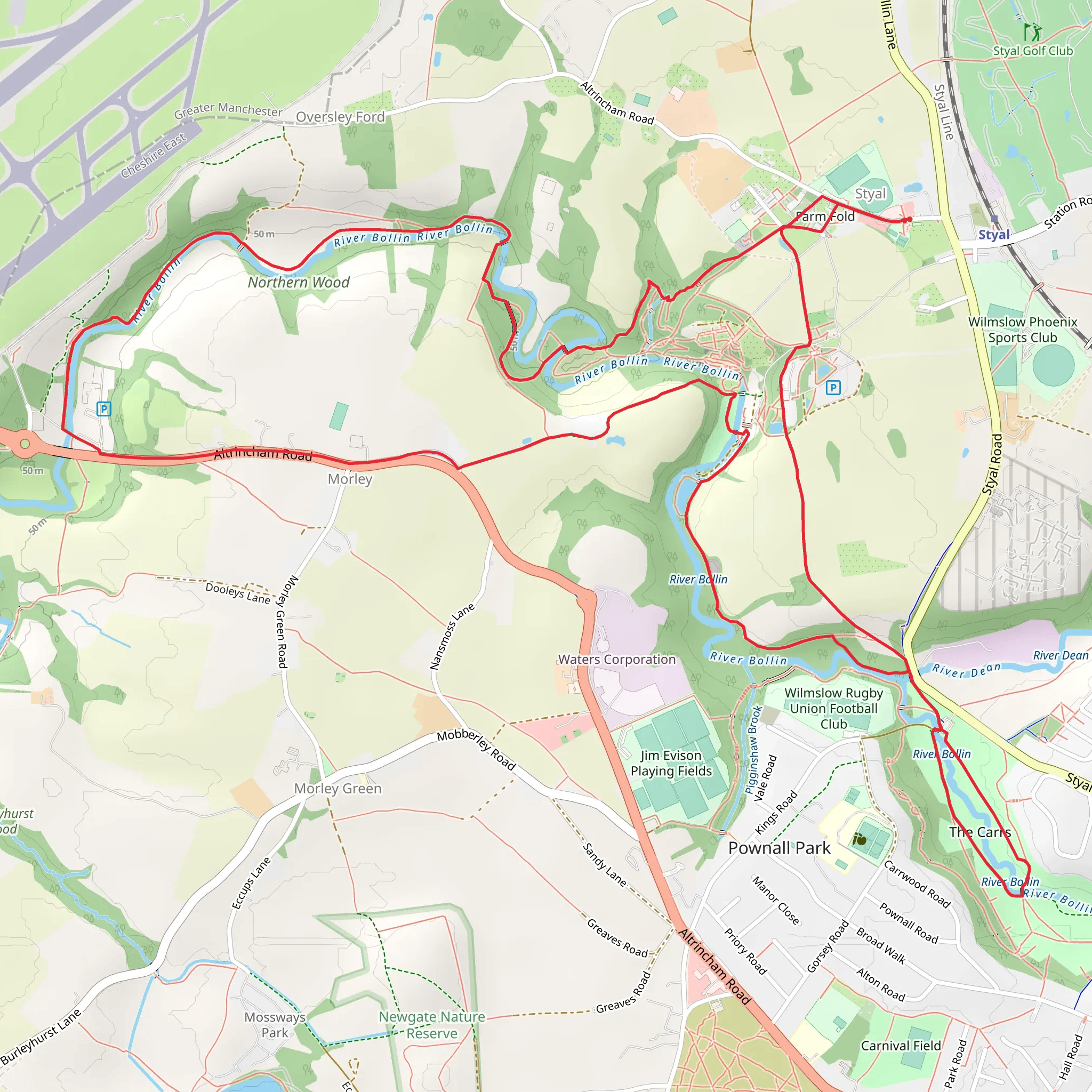 Northern Wood and The Carrs Walk mobile static map