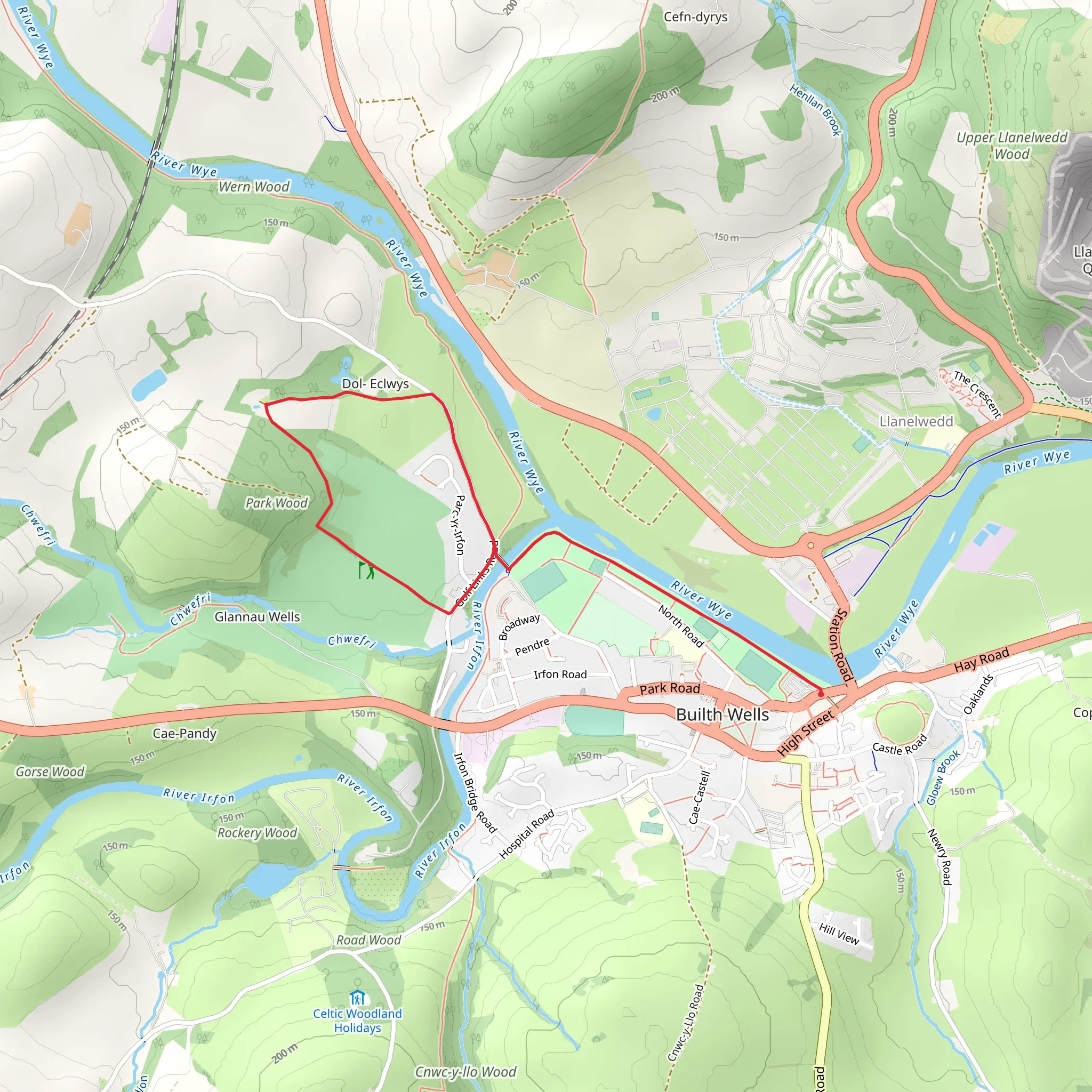 Builth Wells Town Walk mobile static map