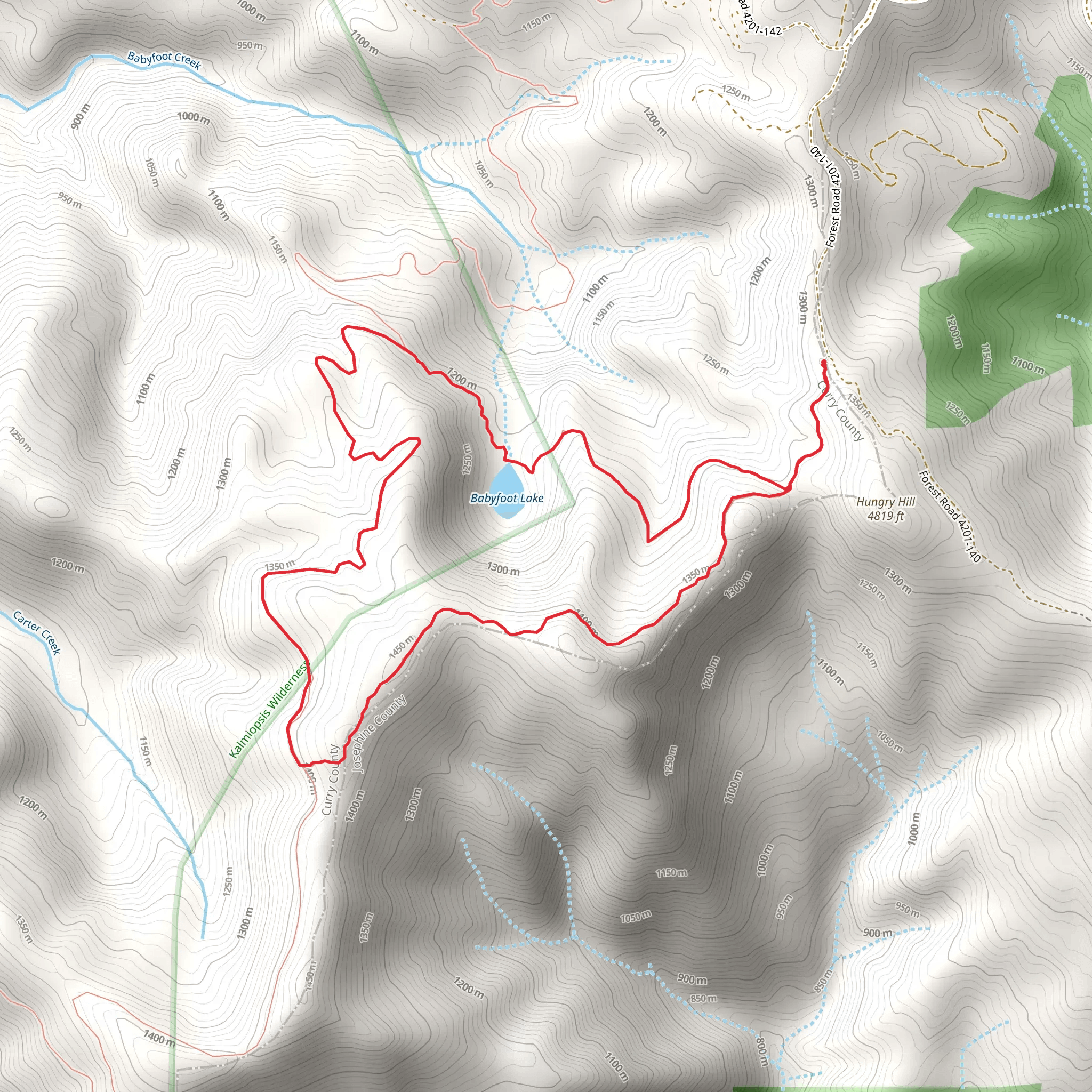 Babyfoot Lake Rim Trail mobile static map