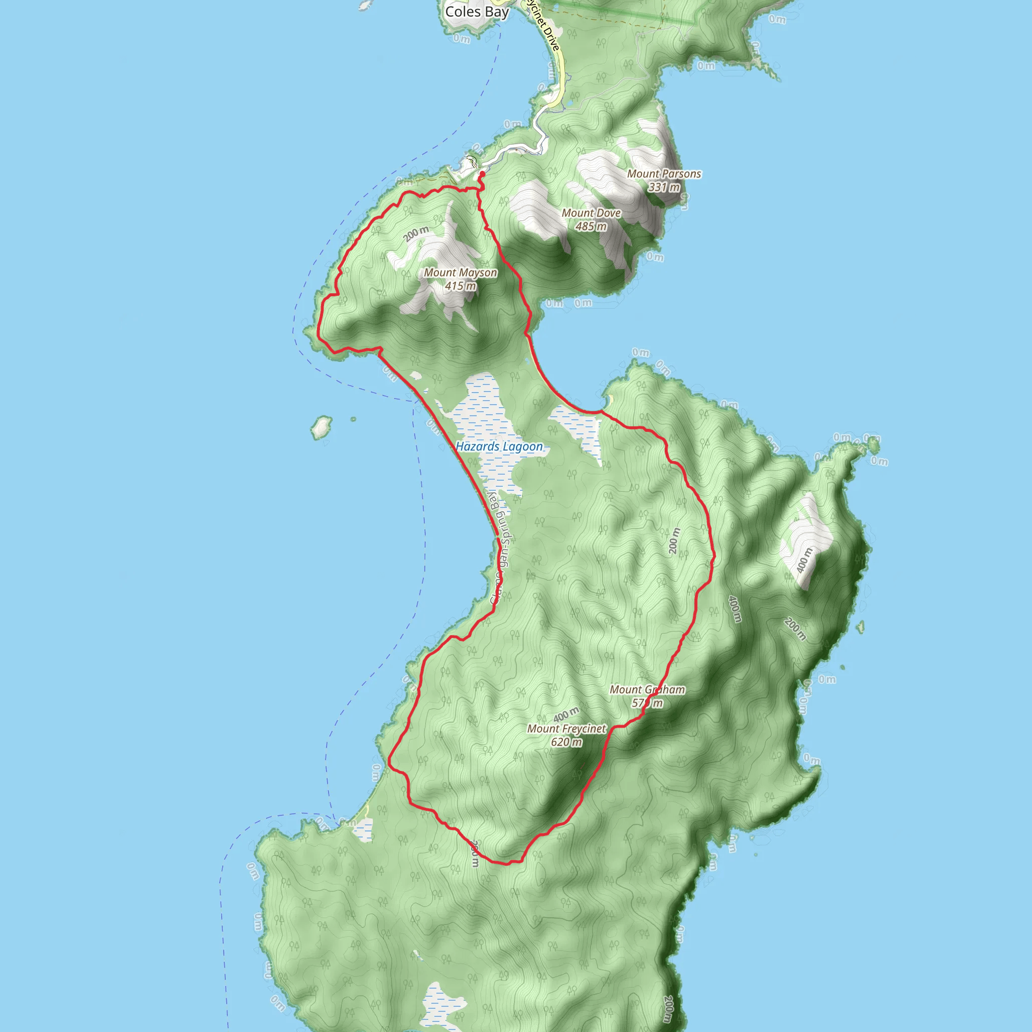 Freycinet Peninsula Circuit mobile static map
