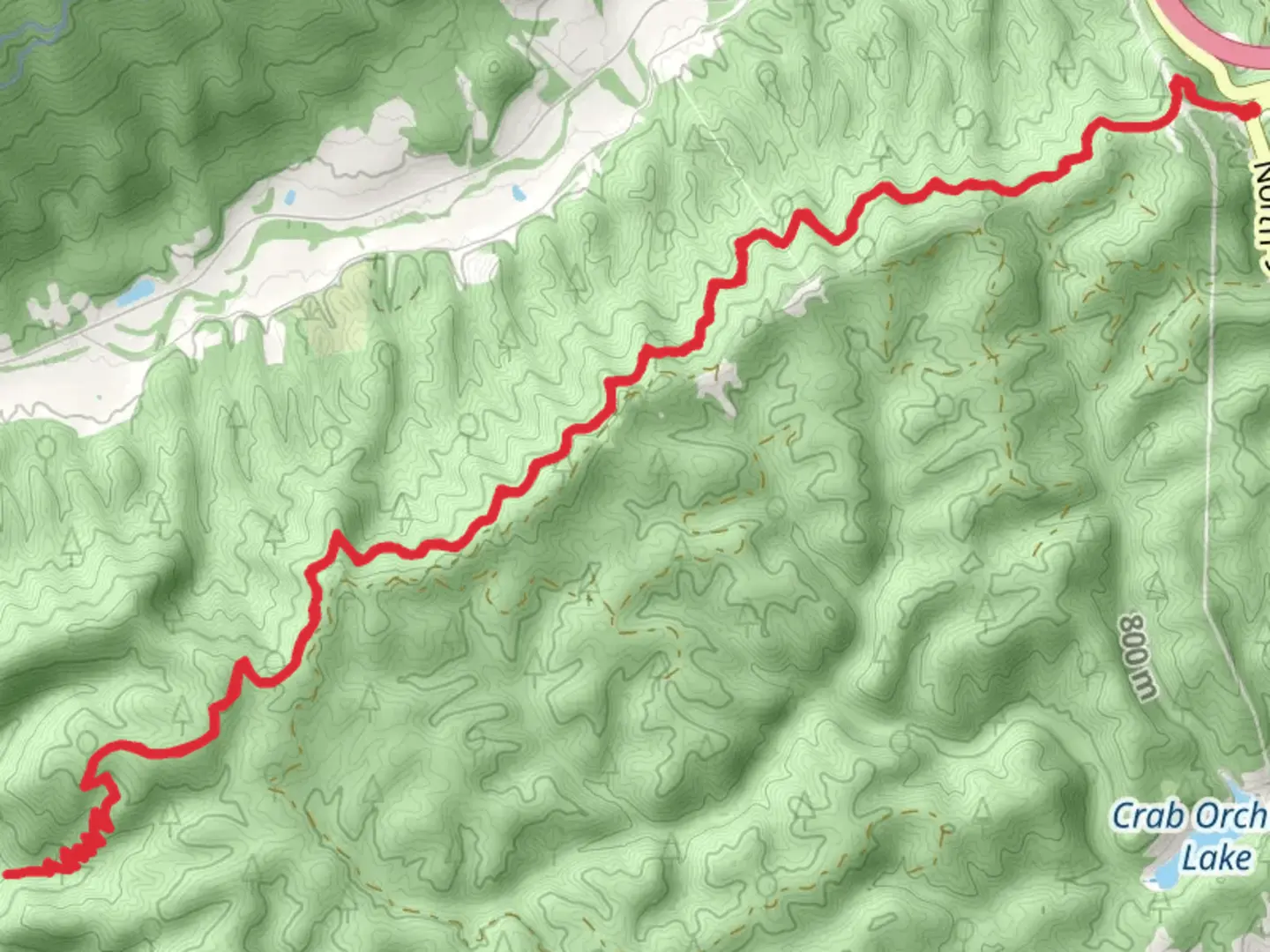An image depicting the trail Laurel Creek Campsite via Appalachian Trail and its surrounding area.
