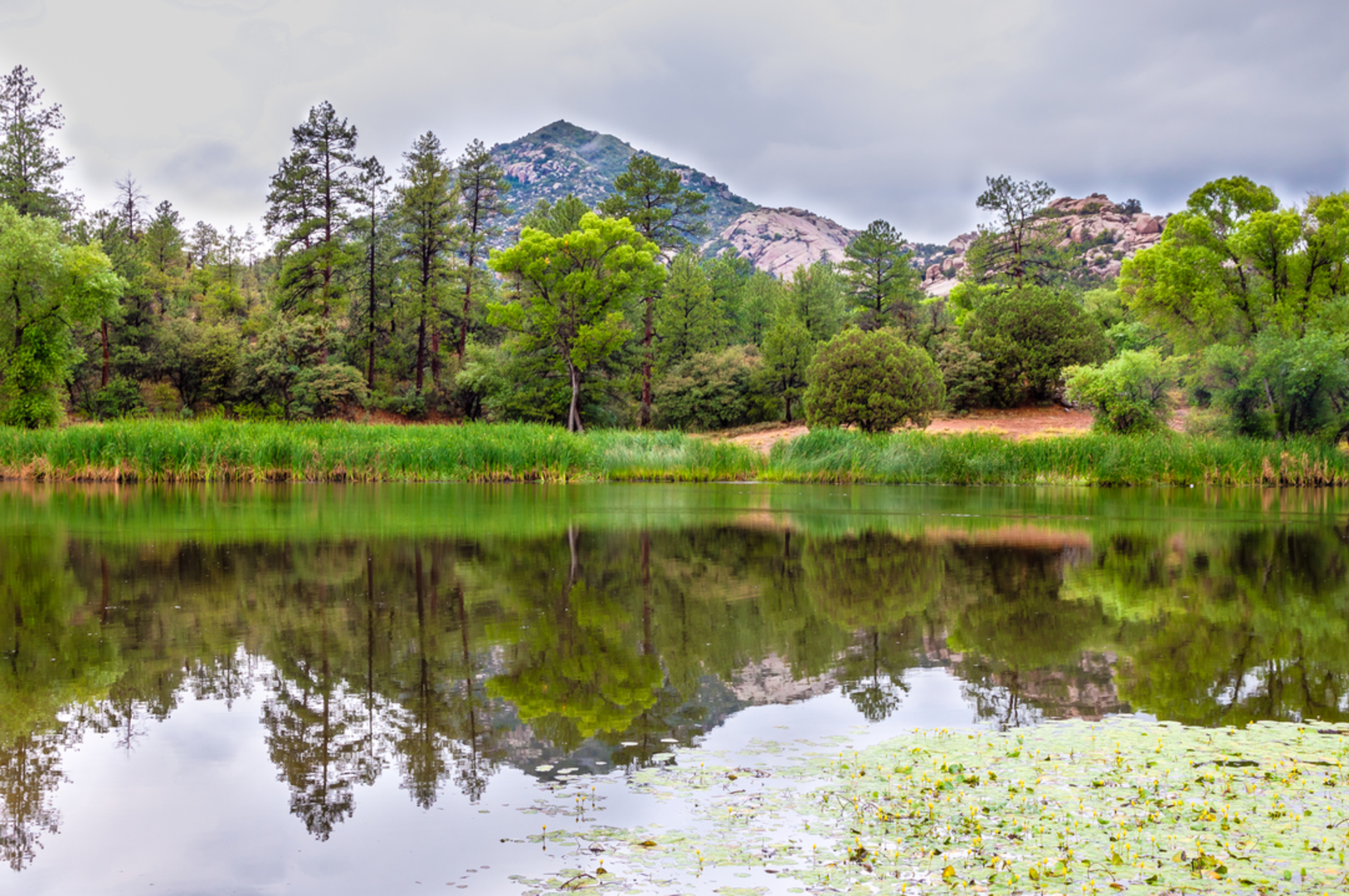 An image depicting the trail Cedar Springs via Granite Mountain Trail and its surrounding area.