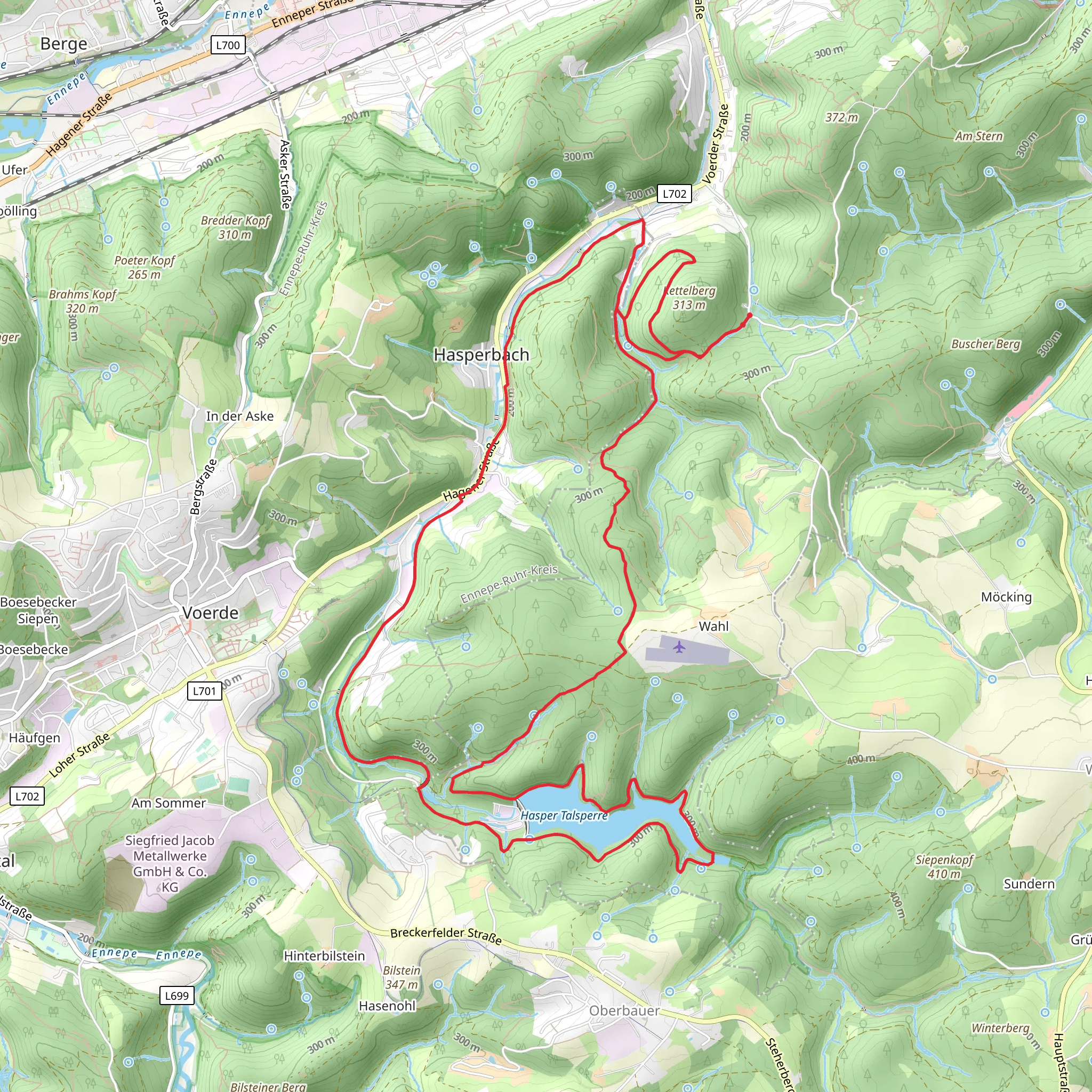 Kettleberg and Haspertalsperre Loop mobile static map