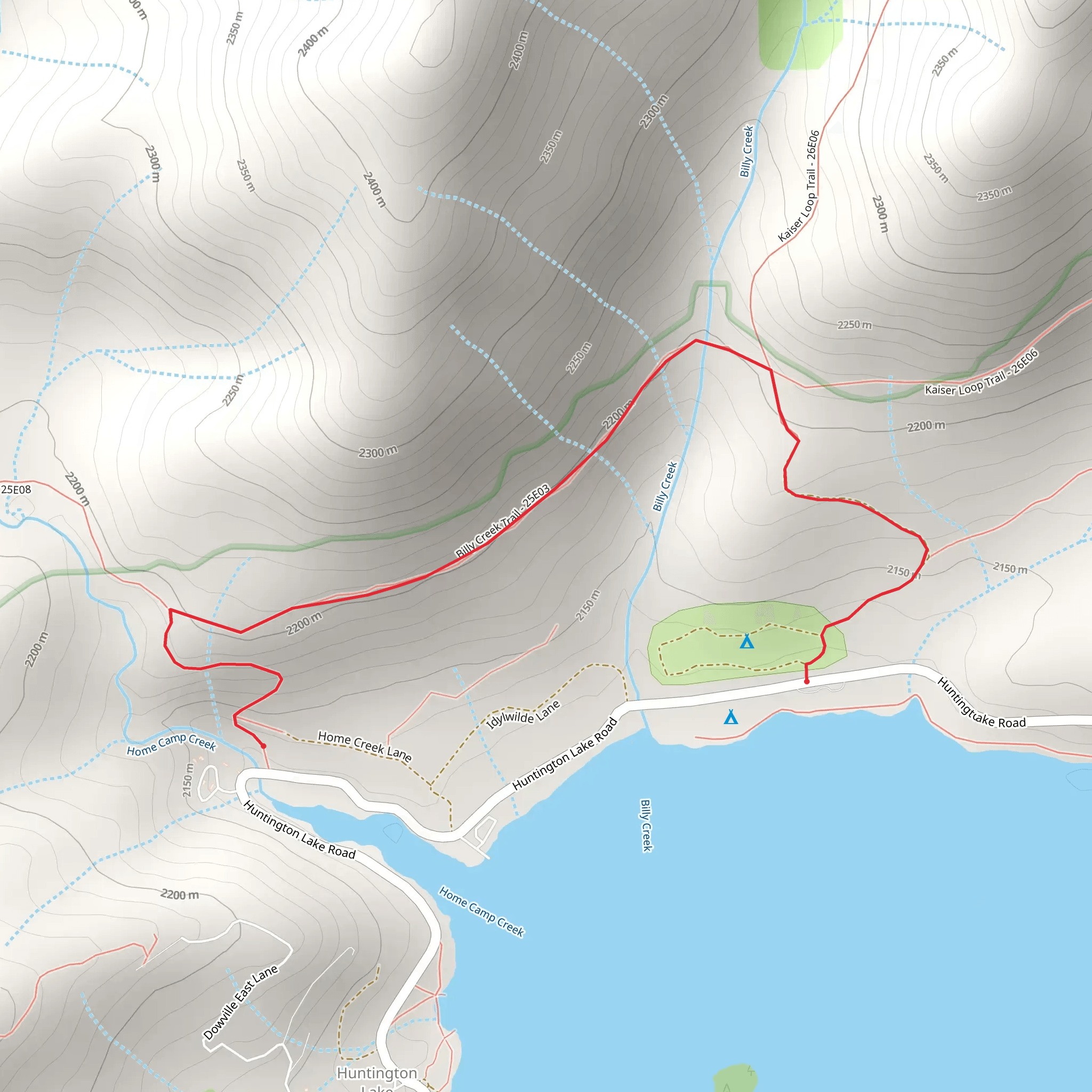 Billy Creek Trail mobile static map