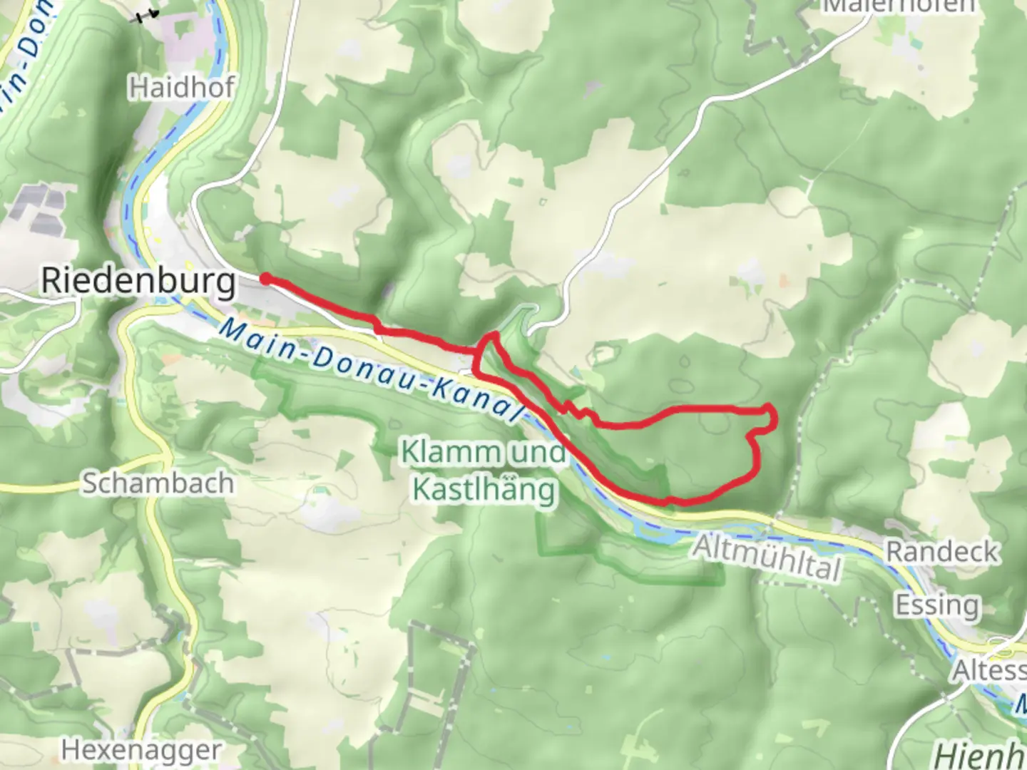 An image depicting the trail Rundweg Riedenburg 17 and its surrounding area.