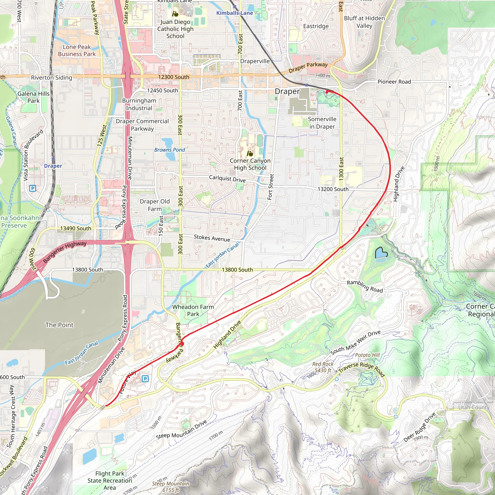 Porter Rockwell Trail mobile static map