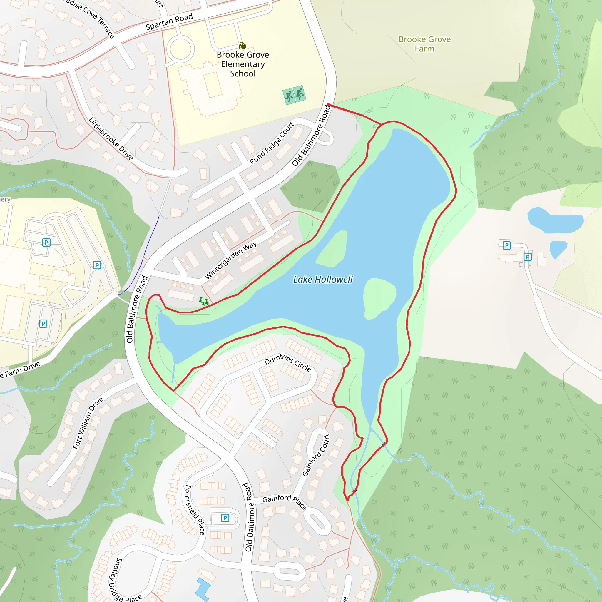 Lake Hallowell Loop mobile static map