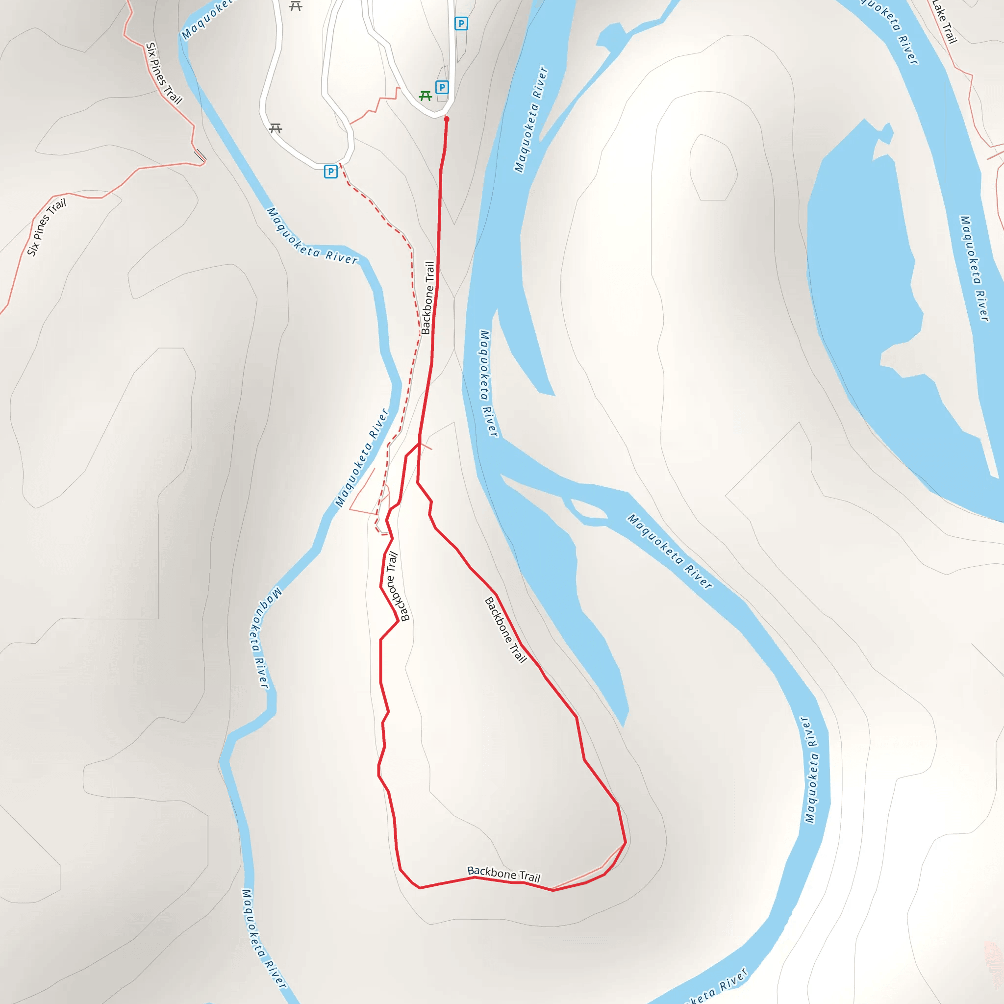 Backbone Loop Trail mobile static map