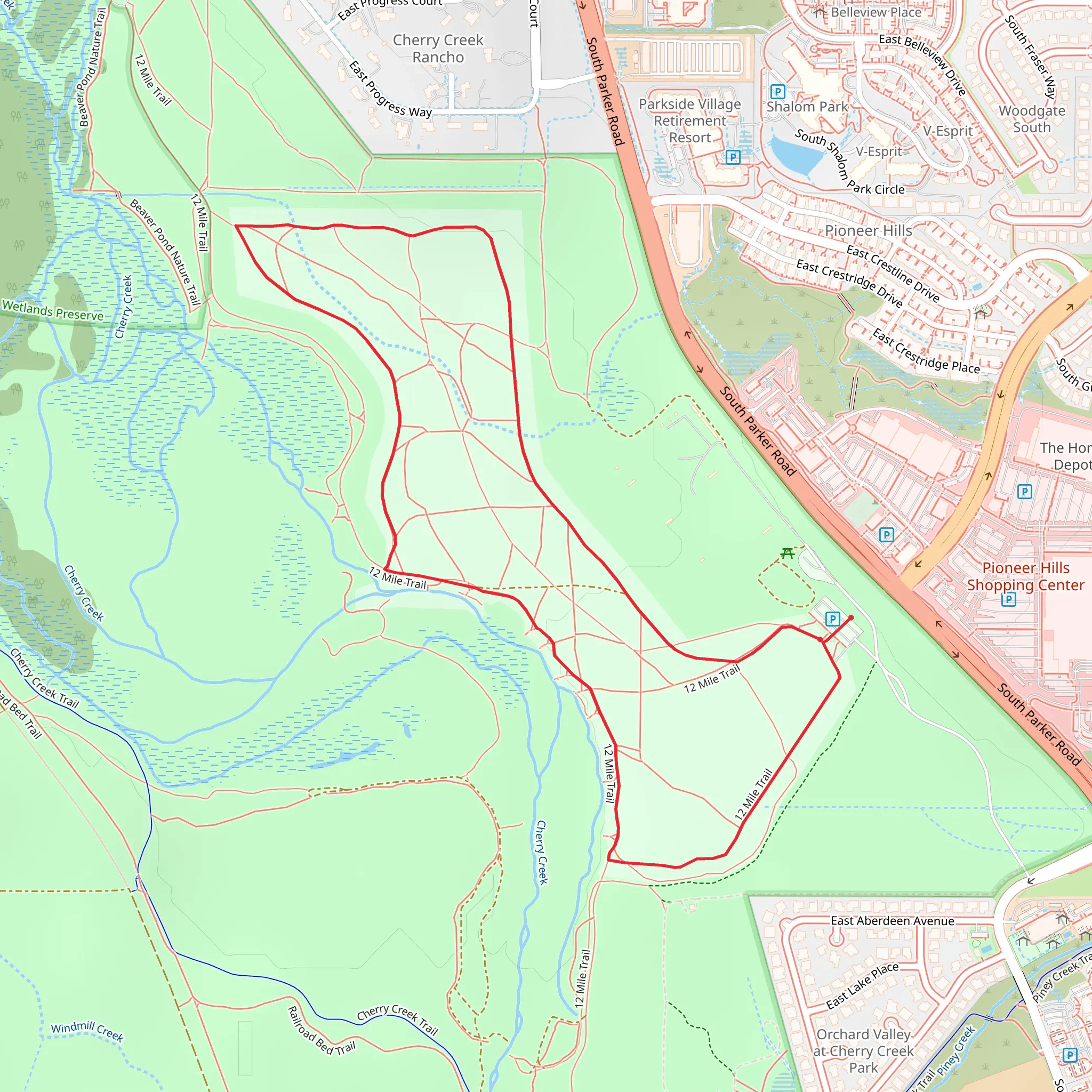 Twelve Mile Loop mobile static map