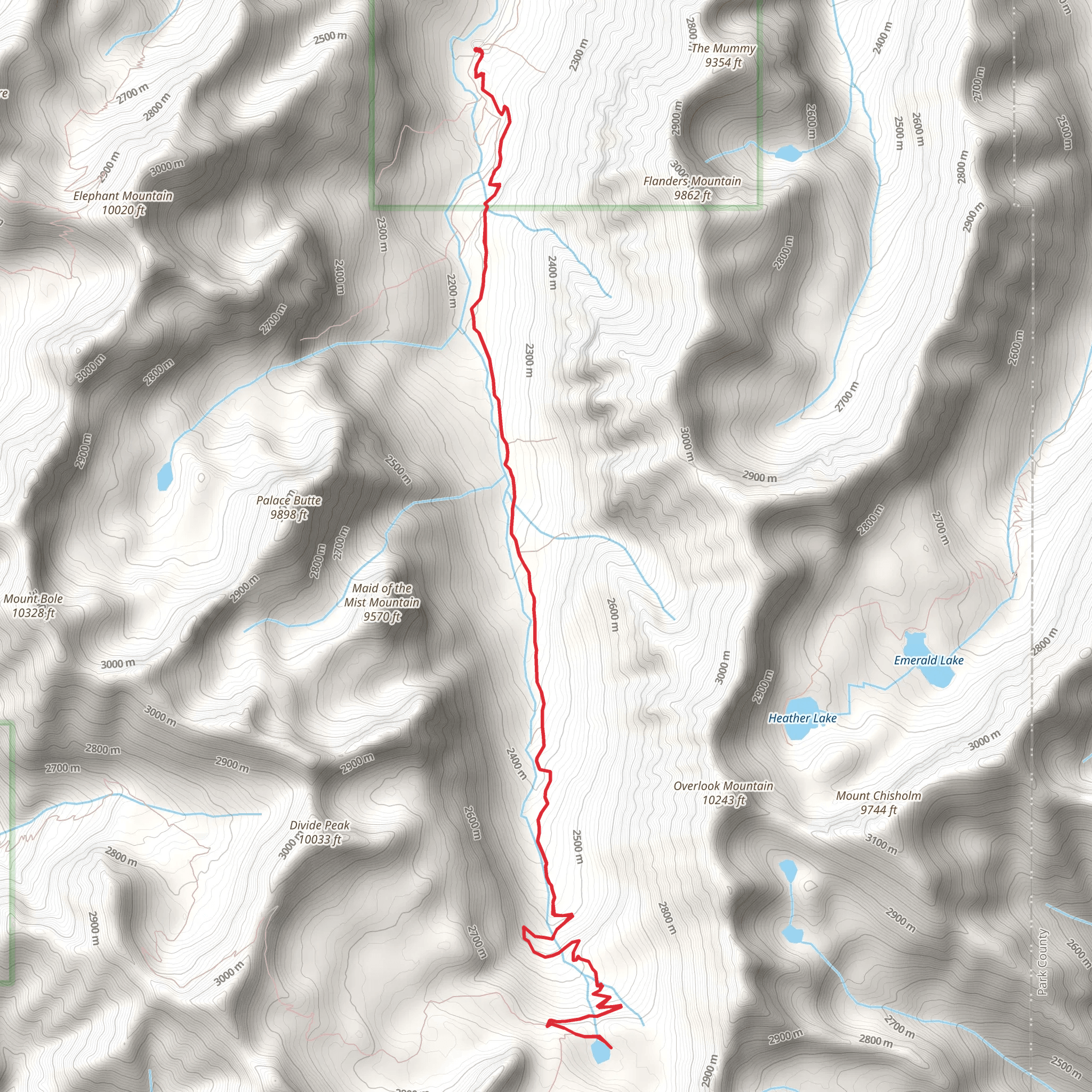 Hyalite Creek Trail to Hyalite Lake mobile static map