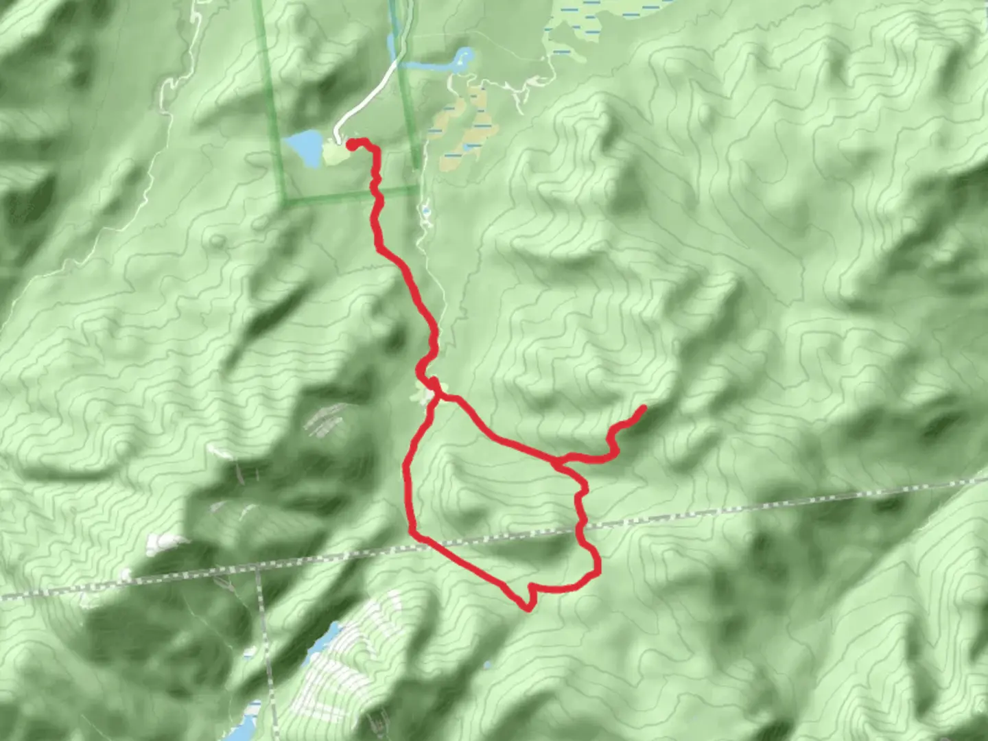 An image depicting the trail T R Mountain and Marcy Brook Loop via Van Hoevenberg Trail and its surrounding area.