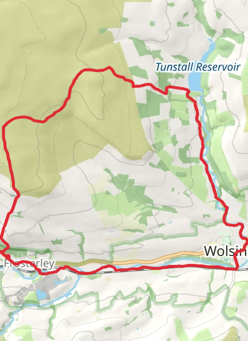 Hike on Tunstall Reservoir and Wolsingham Bridge Loop mobile static map