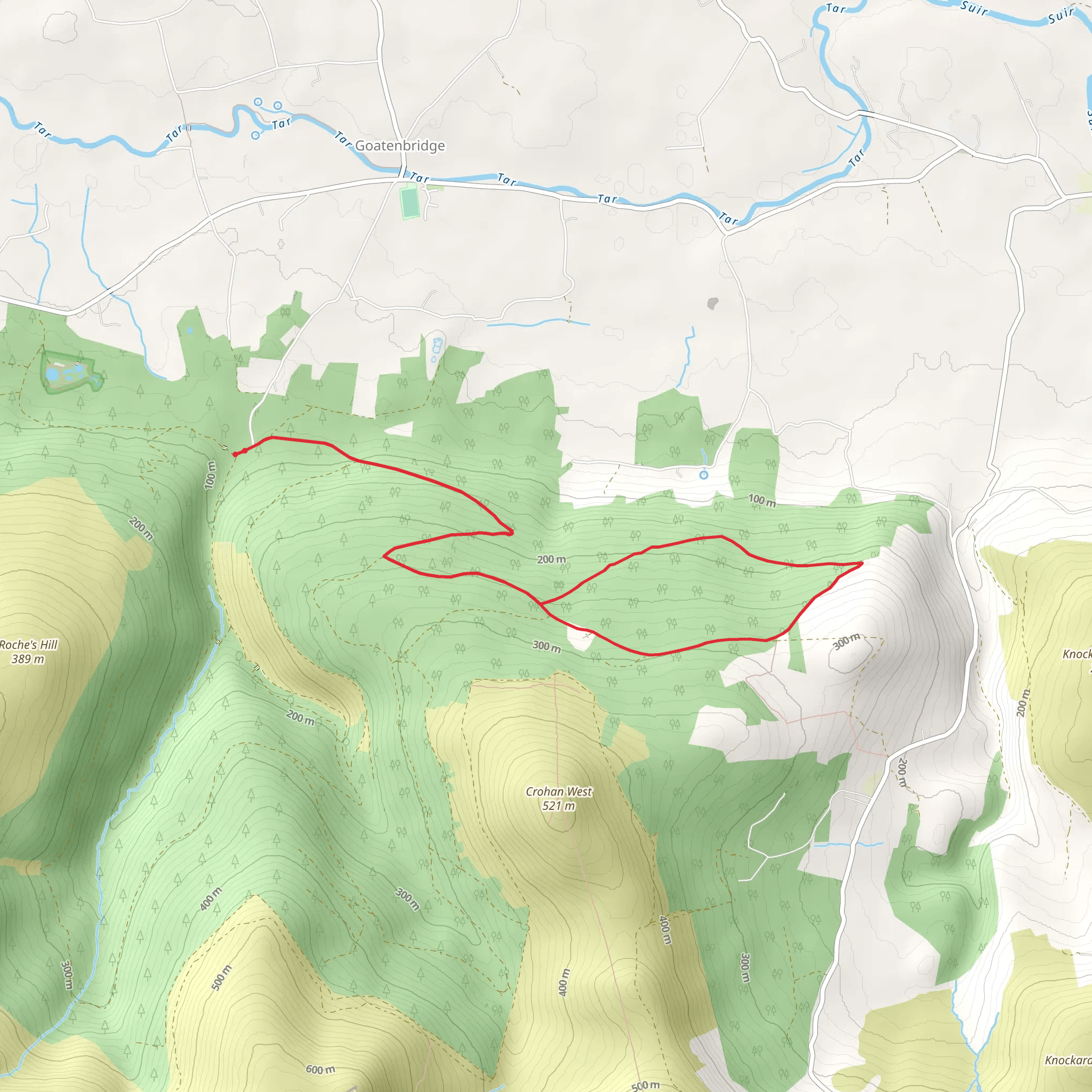 Knockmealdowns Trails - Knockroe Loop mobile static map