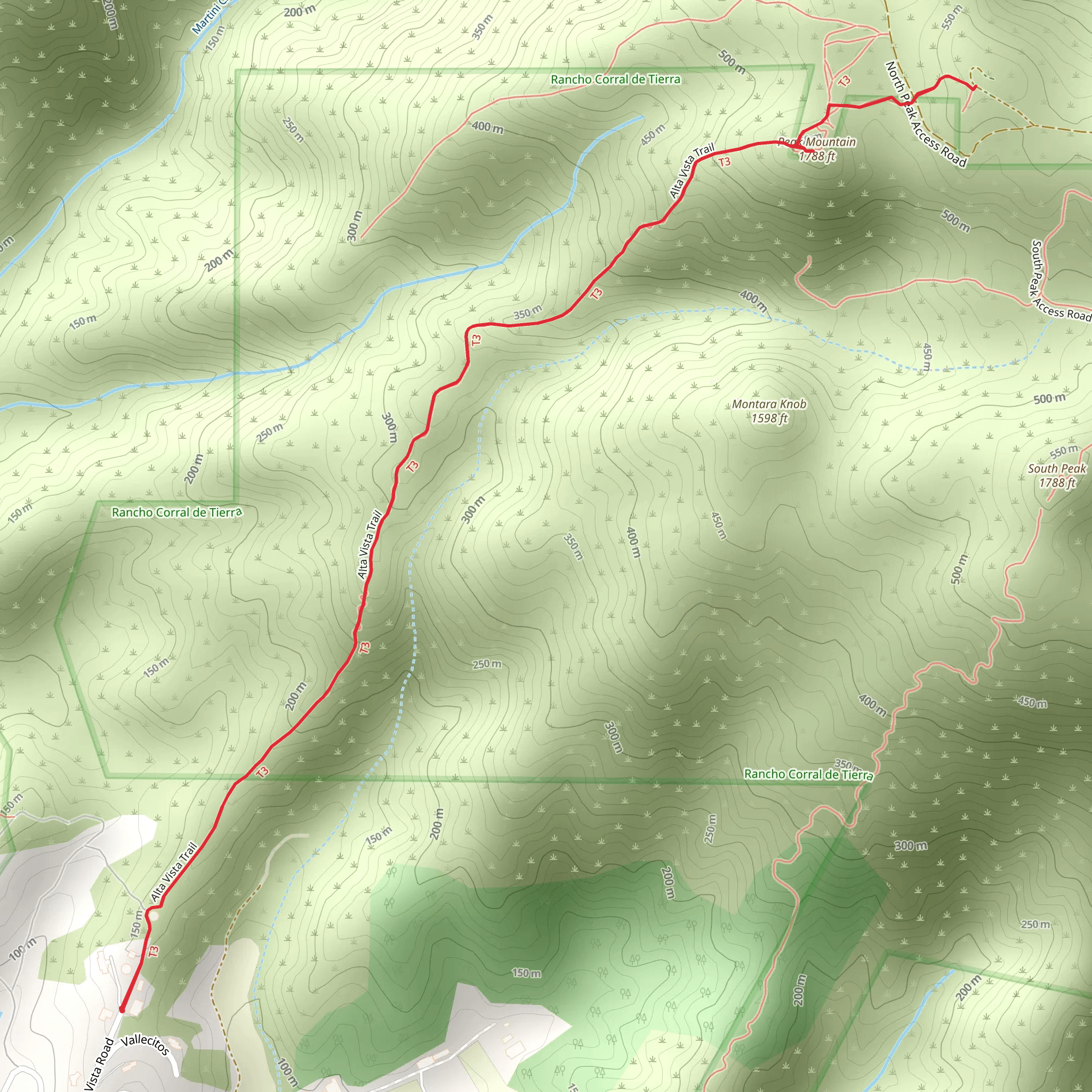 Peak Mountain via Alta Vista Trail mobile static map
