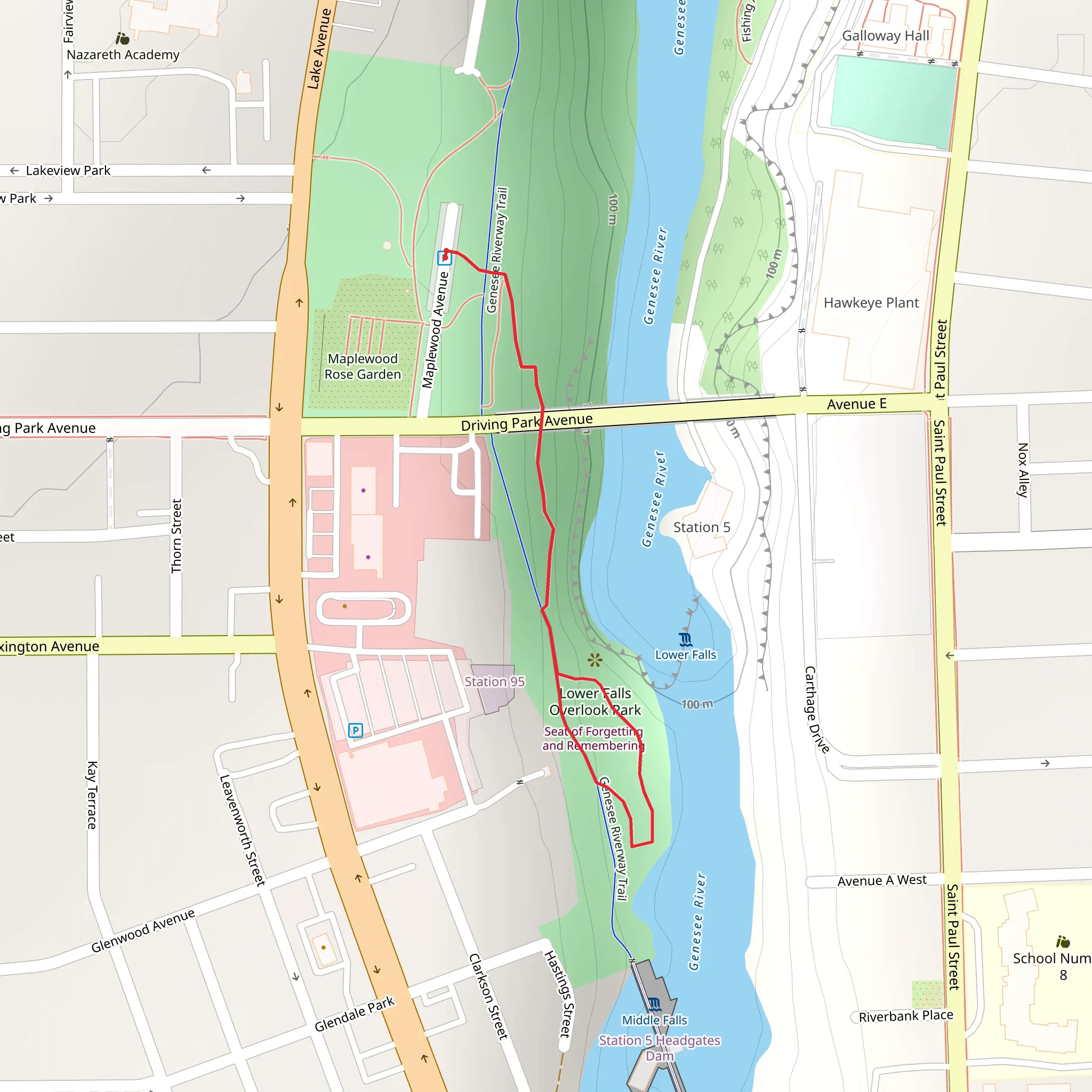 Lower Falls Loop mobile static map