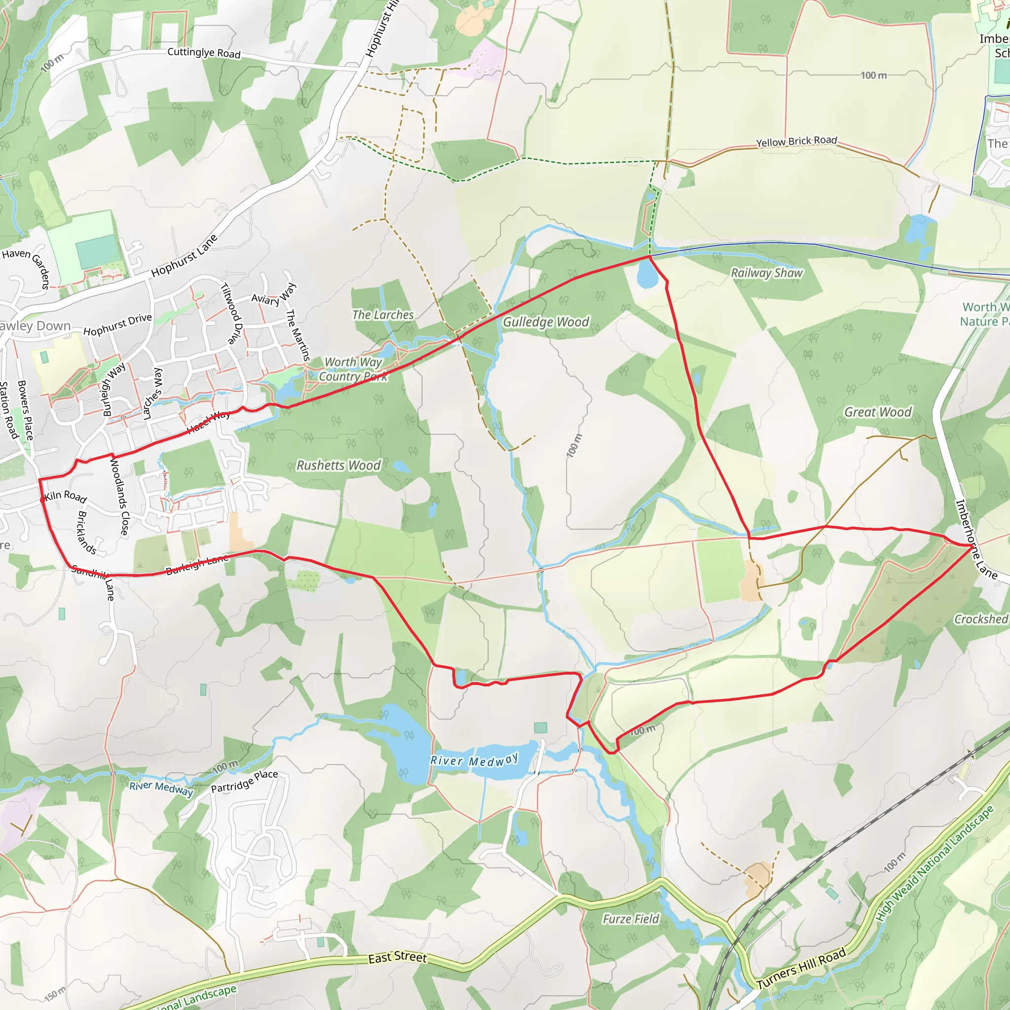 Crowley Down Woodland Loop mobile static map