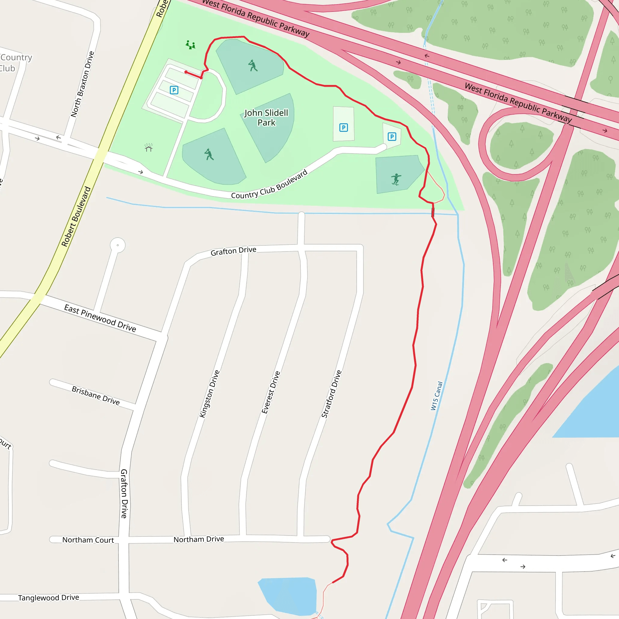 Walk along W15 Canal mobile static map