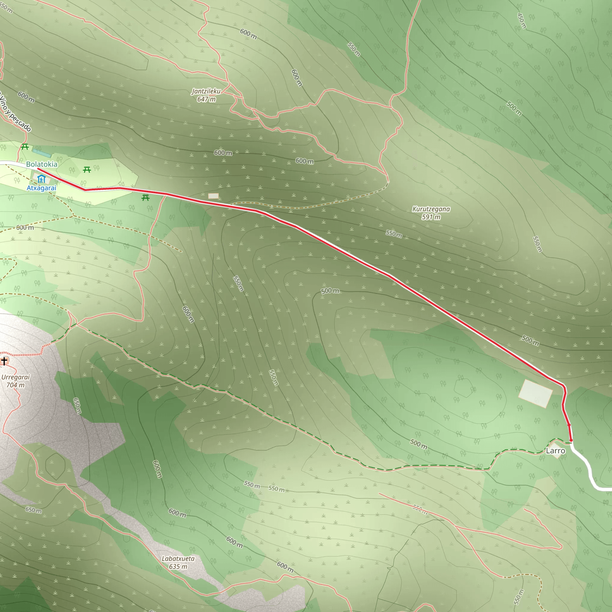 Urregaraiko Bidezidorra PR BI 27-1 mobile static map