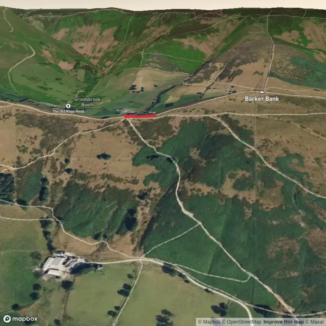 An image depicting the trail Mill.Cottages to Hollins Cross circular. and its surrounding area.