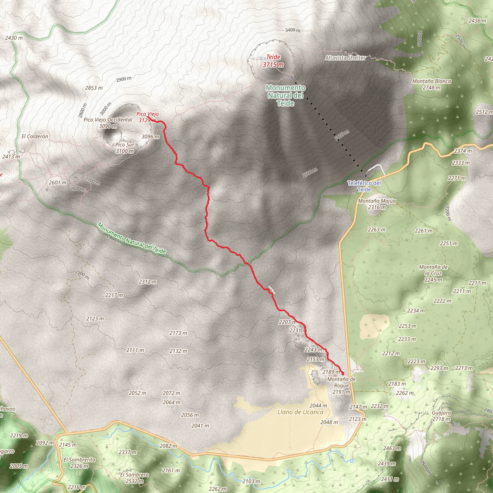 Pico Viejo Hike mobile static map