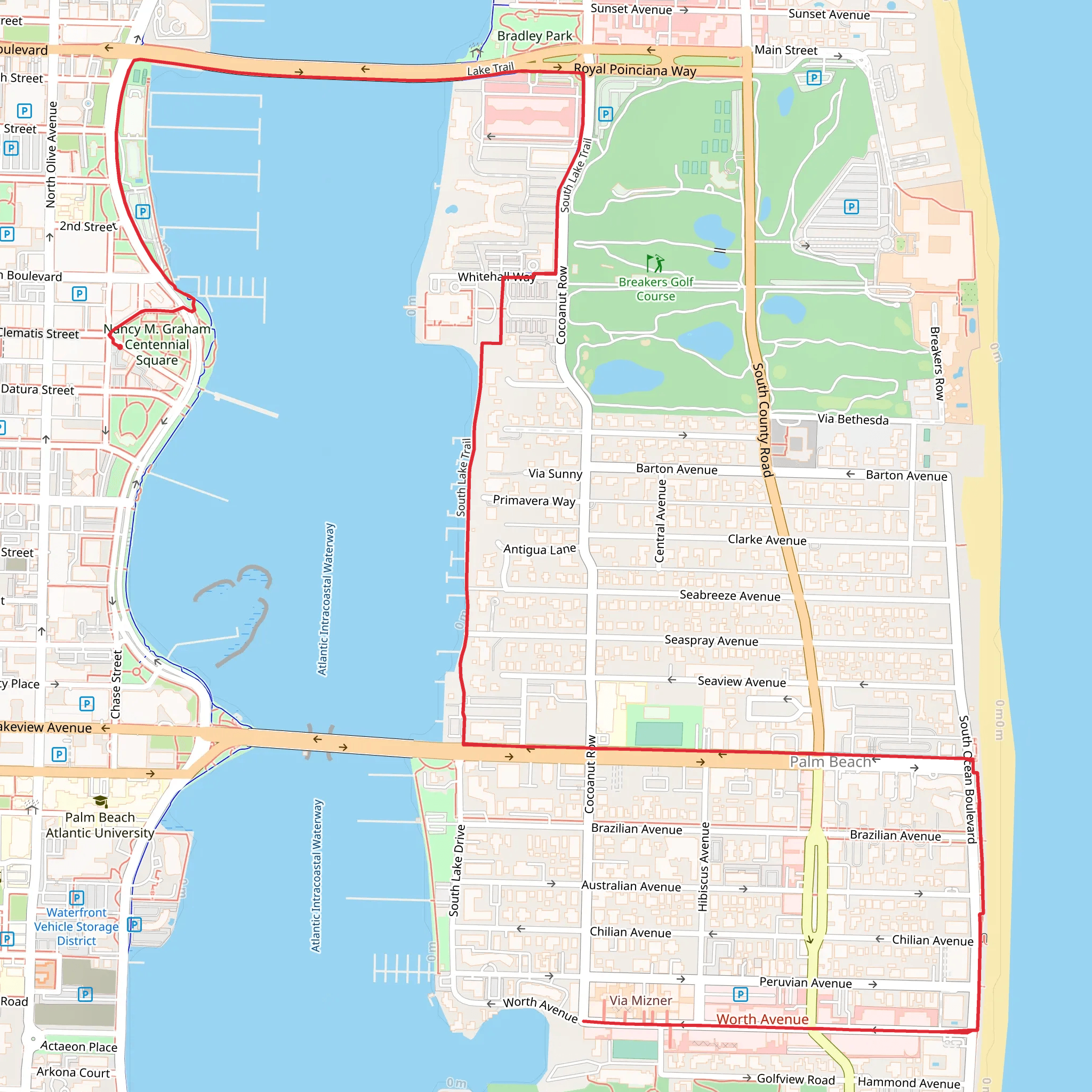 Atlantic Intracoastal Waterway- South Lake Trail mobile static map