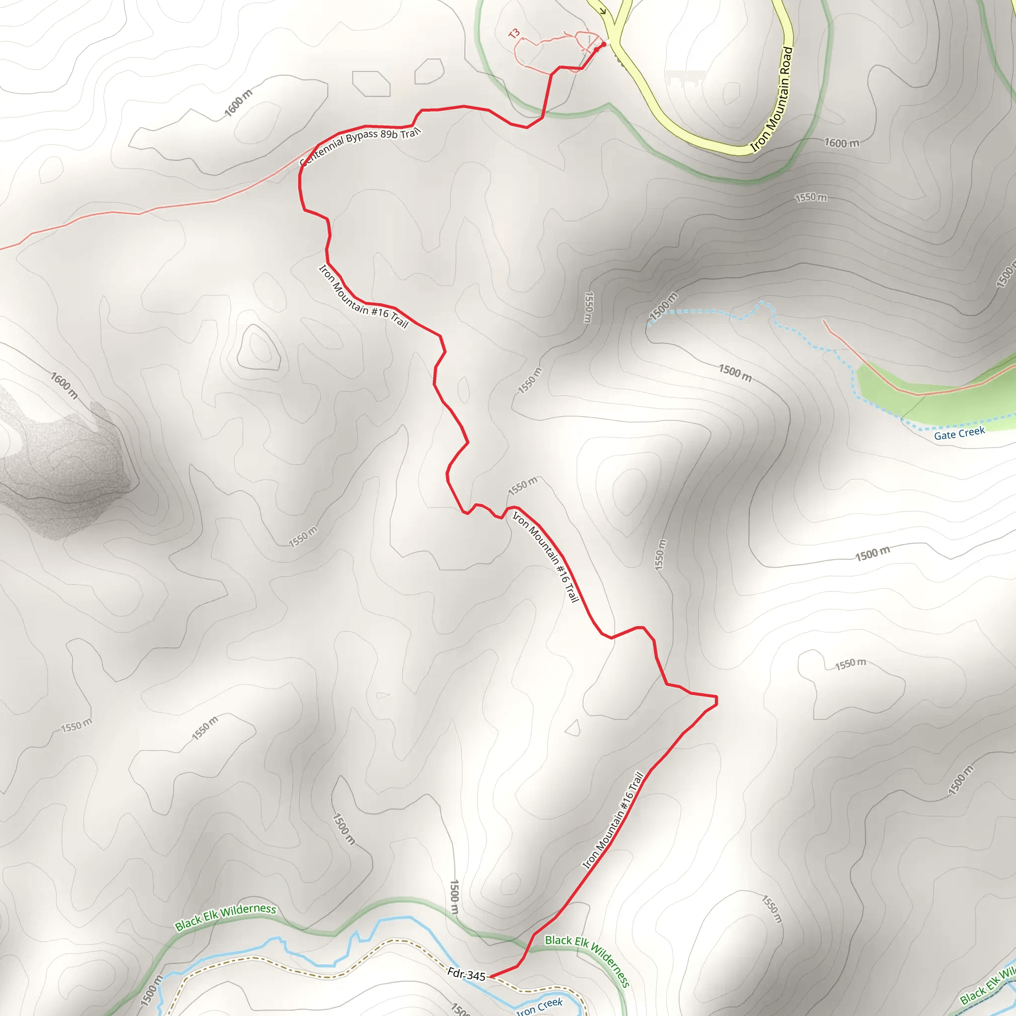 Iron Creek and Iron Mountain Trail mobile static map