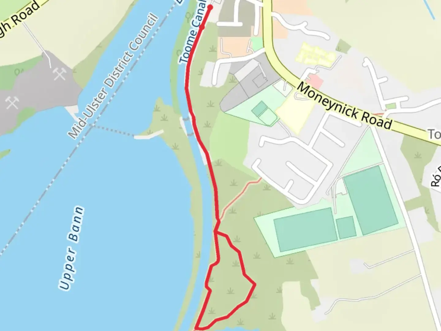 An image depicting the trail Toome Canal and its surrounding area.