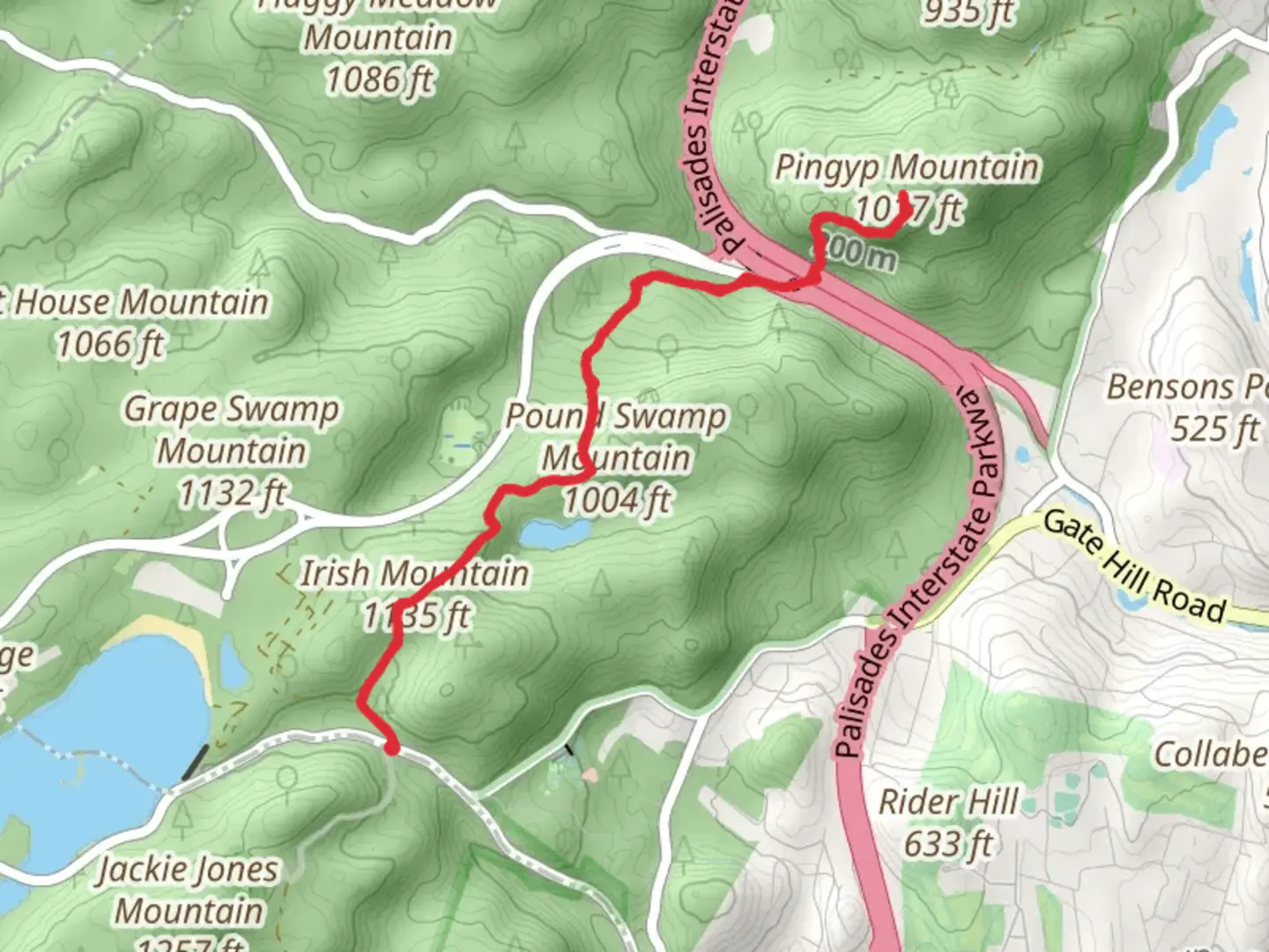 An image depicting the trail Irish and Pingyp Mountain Trail and its surrounding area.