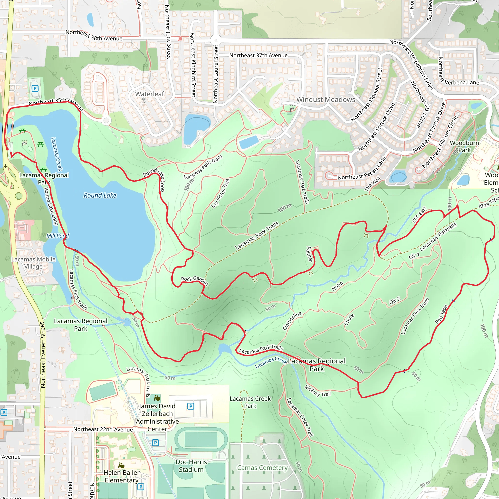 Lake to Lake and Red Tape Loop mobile static map