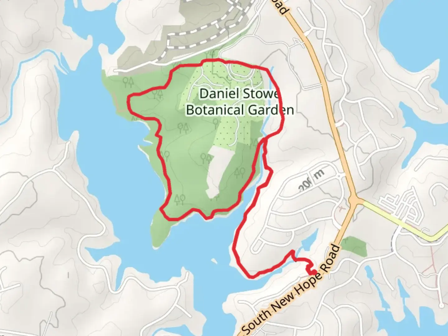 An image depicting the trail Seven Oaks Preserve Loop Trail and its surrounding area.