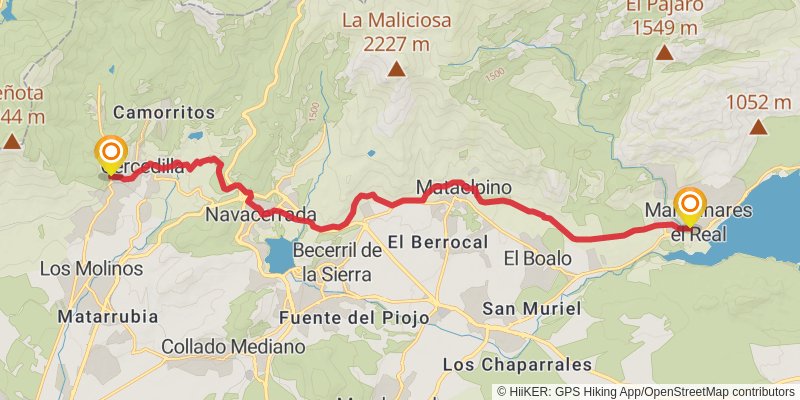 Ruta Jacobea Madrilena stage 3 Map