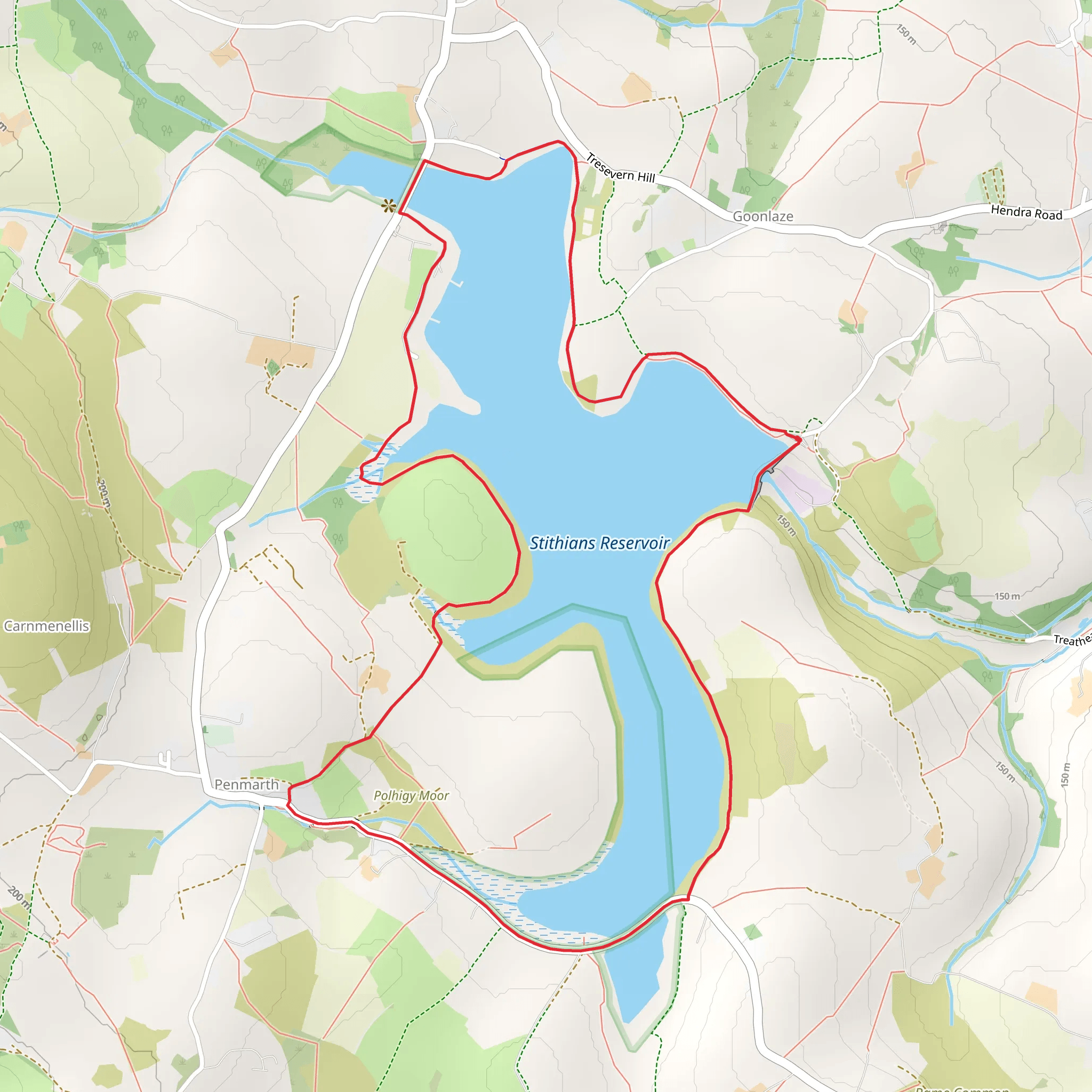 Stithians Lake Loop mobile static map