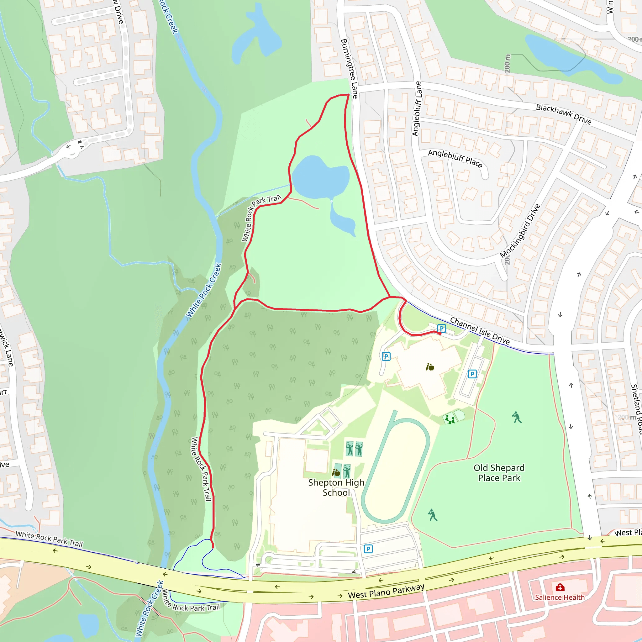 White Rock Park Loop Trail mobile static map