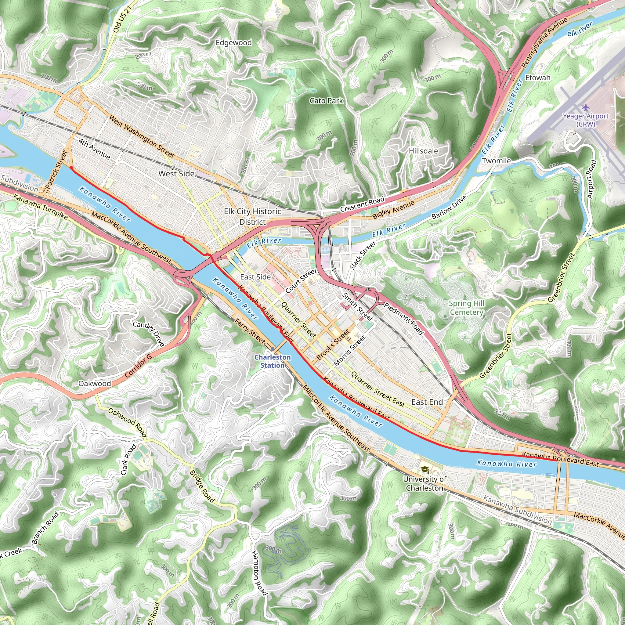 Kanawha River Trail mobile static map