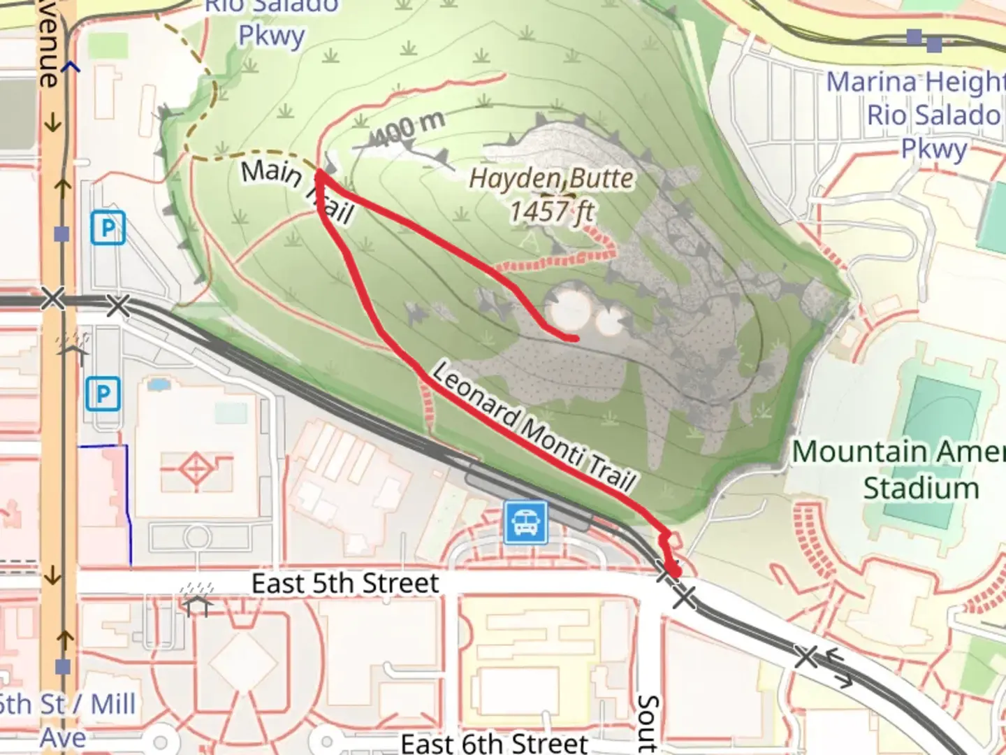 An image depicting the trail Leonard Monti Trail and its surrounding area.
