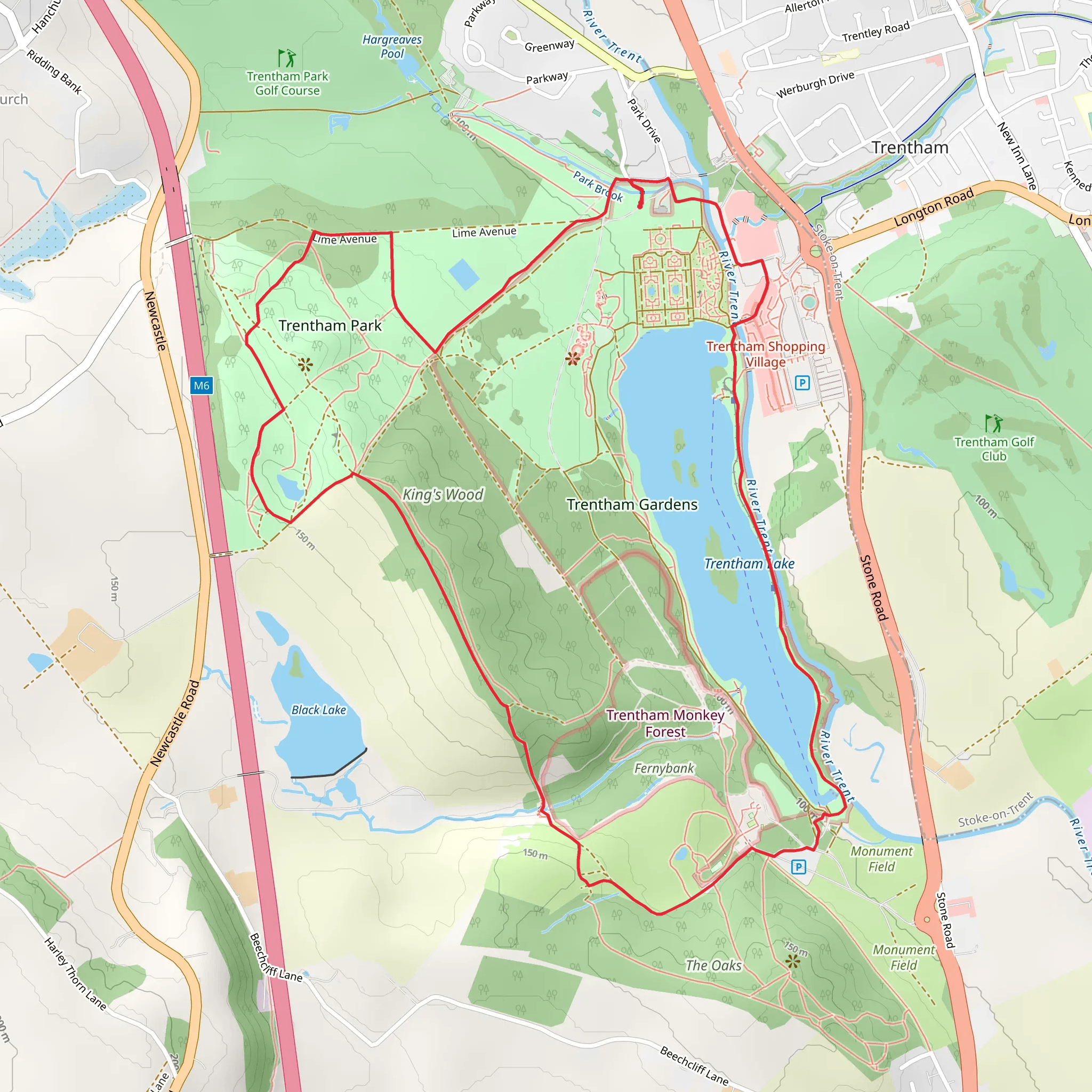 Trentham Lake and Park Loop mobile static map