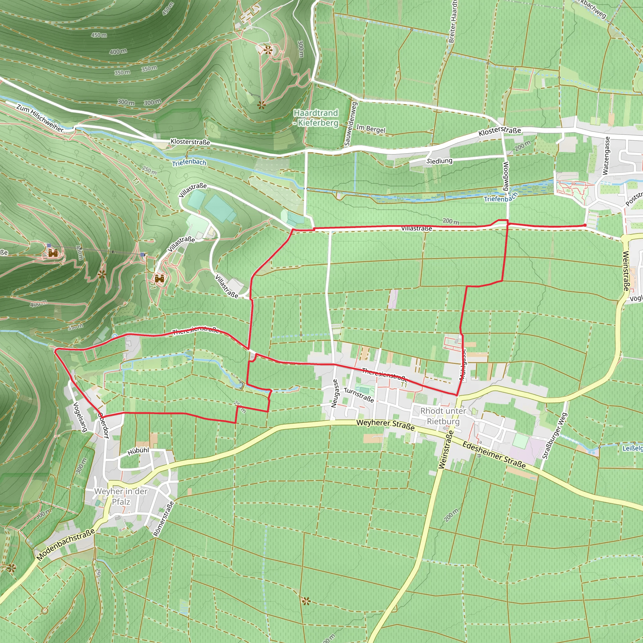 Pfaelzer Mandelpfad and Pfaelzerwald Roter Punkt mobile static map