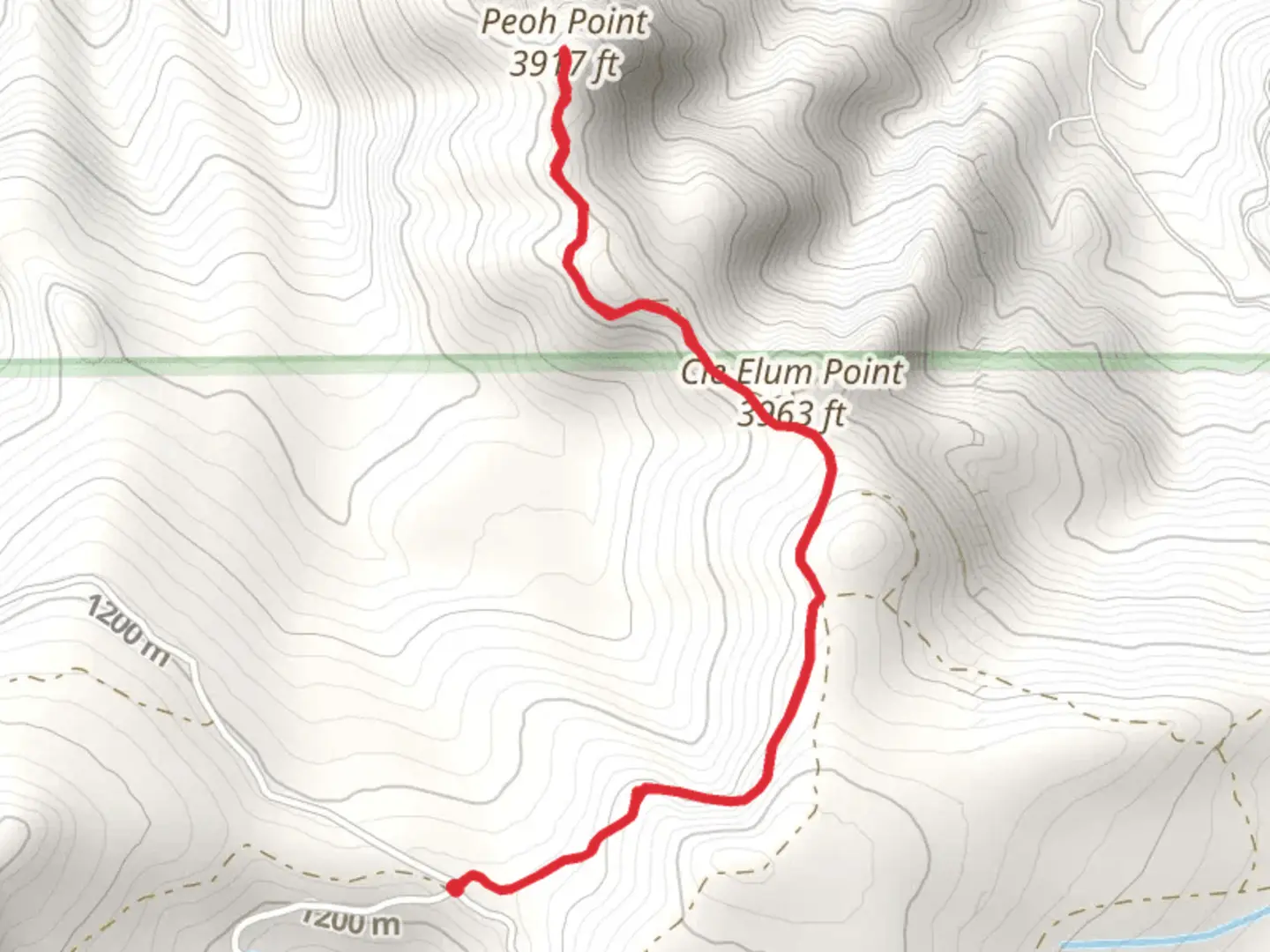 An image depicting the trail Peoh Point and its surrounding area.